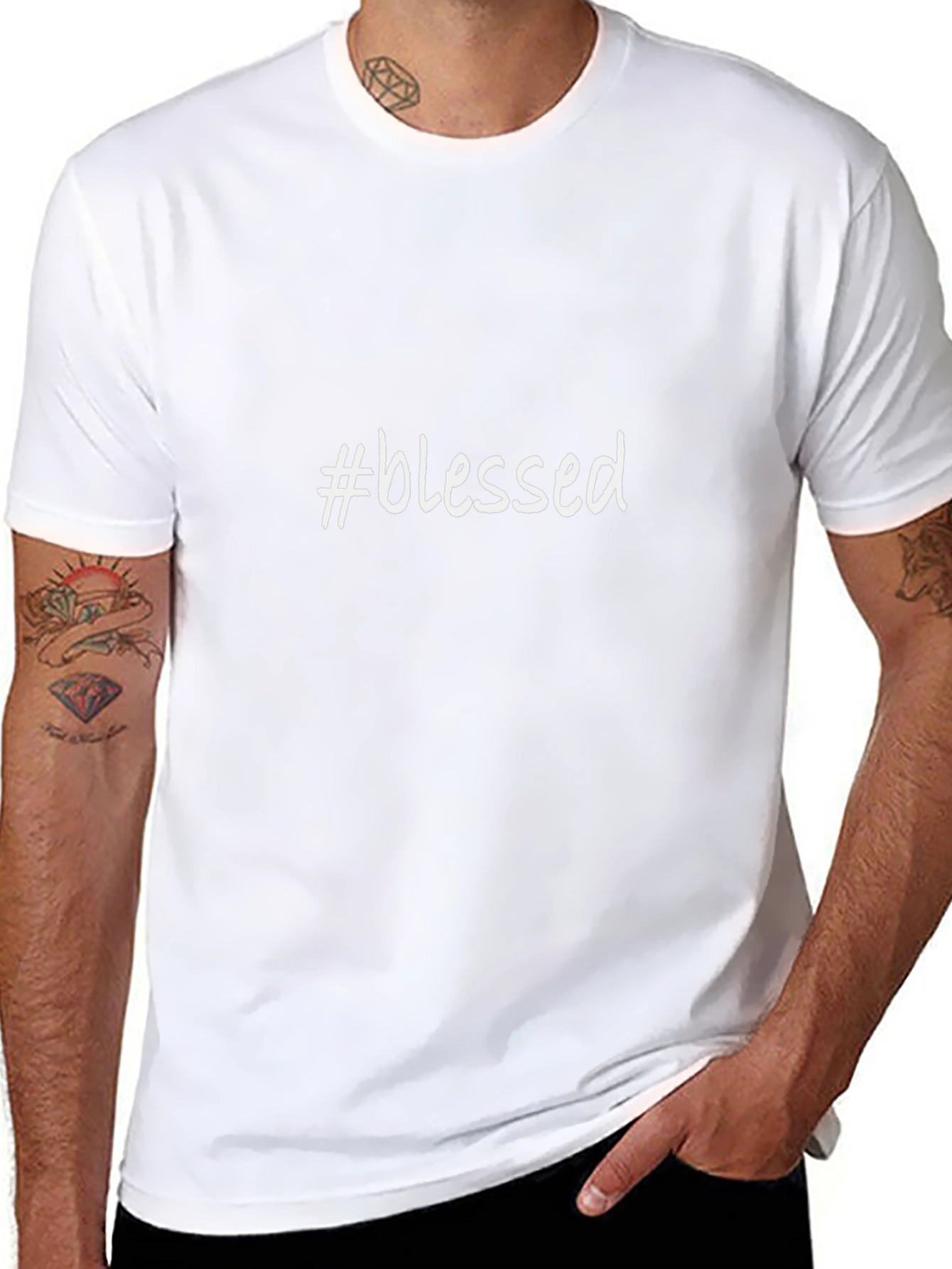 #Blessed Graphic T-Shirt - Black Casual Style
