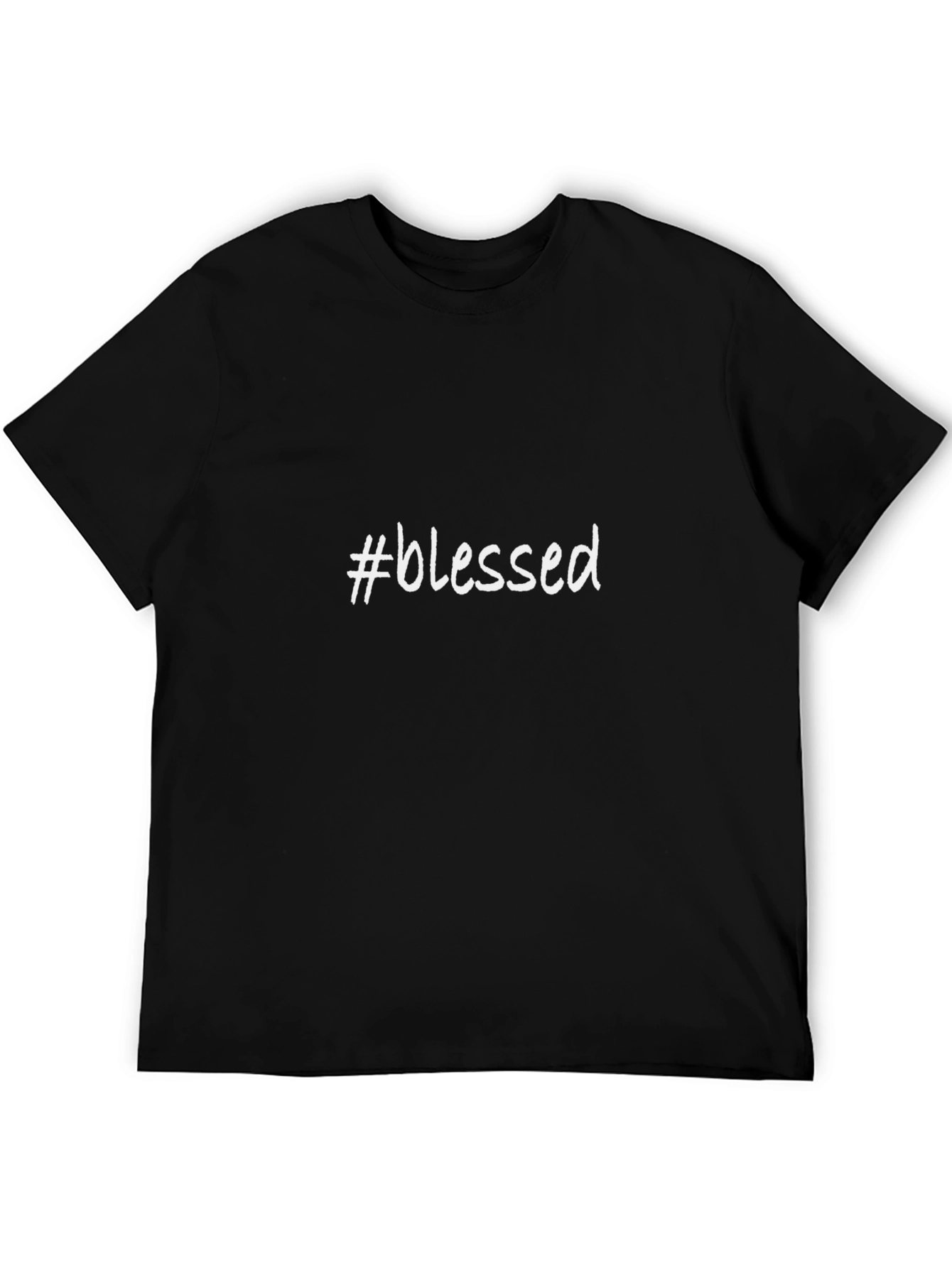 #Blessed Graphic T-Shirt - Black Casual Style