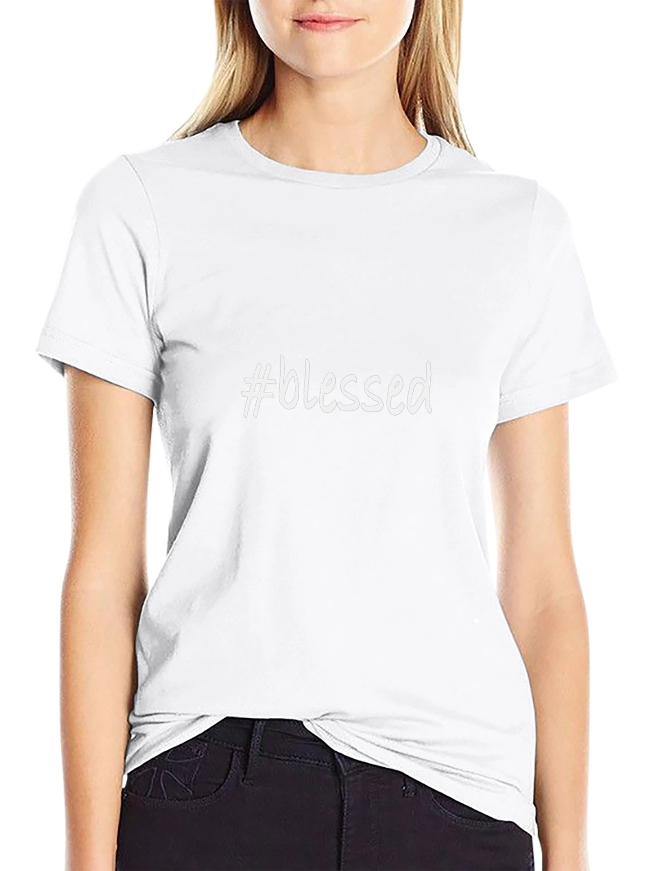 #Blessed Graphic T-Shirt - Black Casual Style