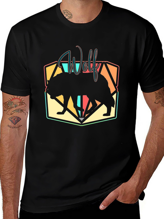 Wolf Silhouette Graphic Black T-Shirt