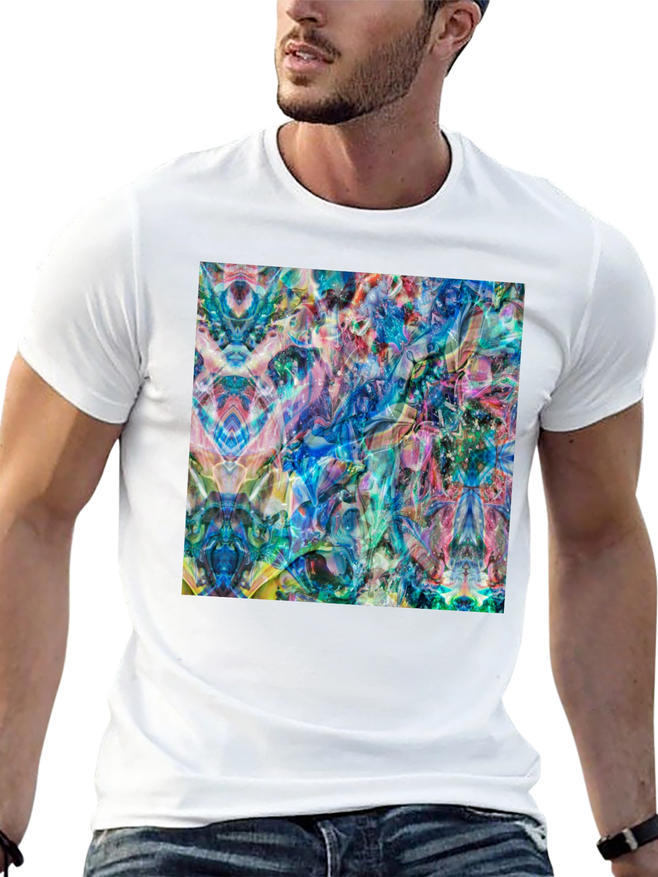 Abstract Art Tee - Vibrant Graphic Print T-Shirt