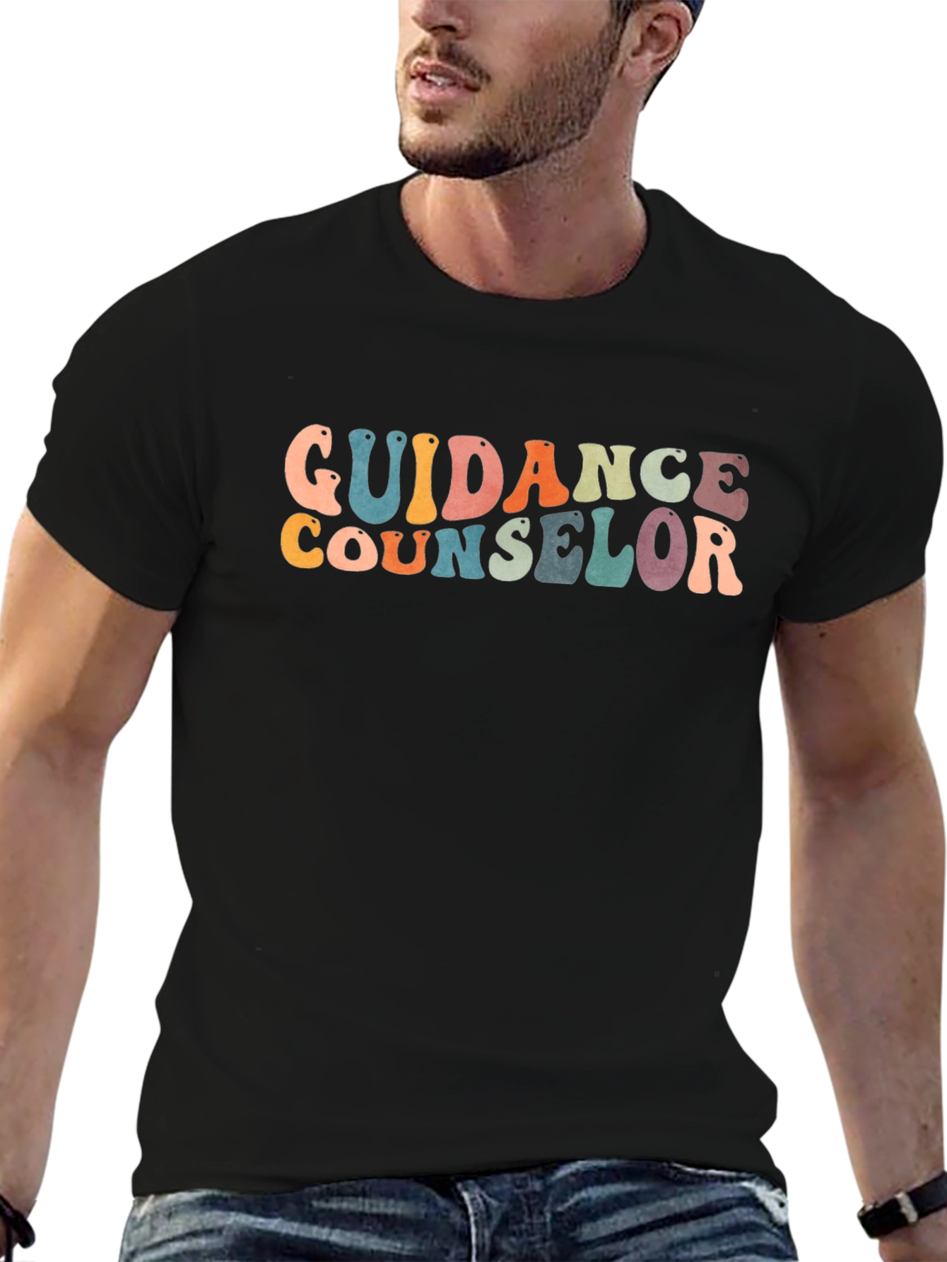 Guidance Counselor Retro Style Black T-Shirt