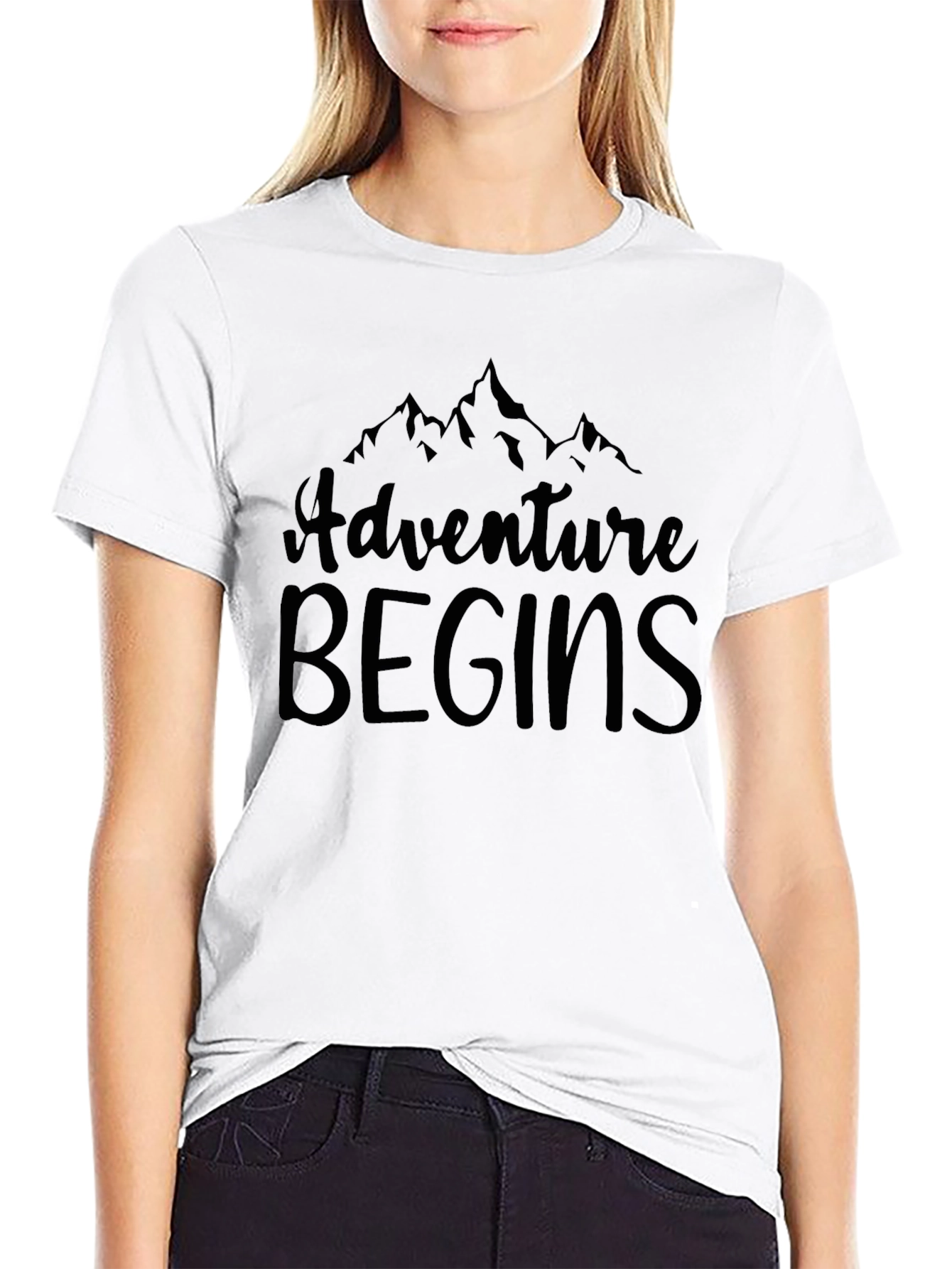 Adventure Begins Graphic Tee - Black T-Shirt