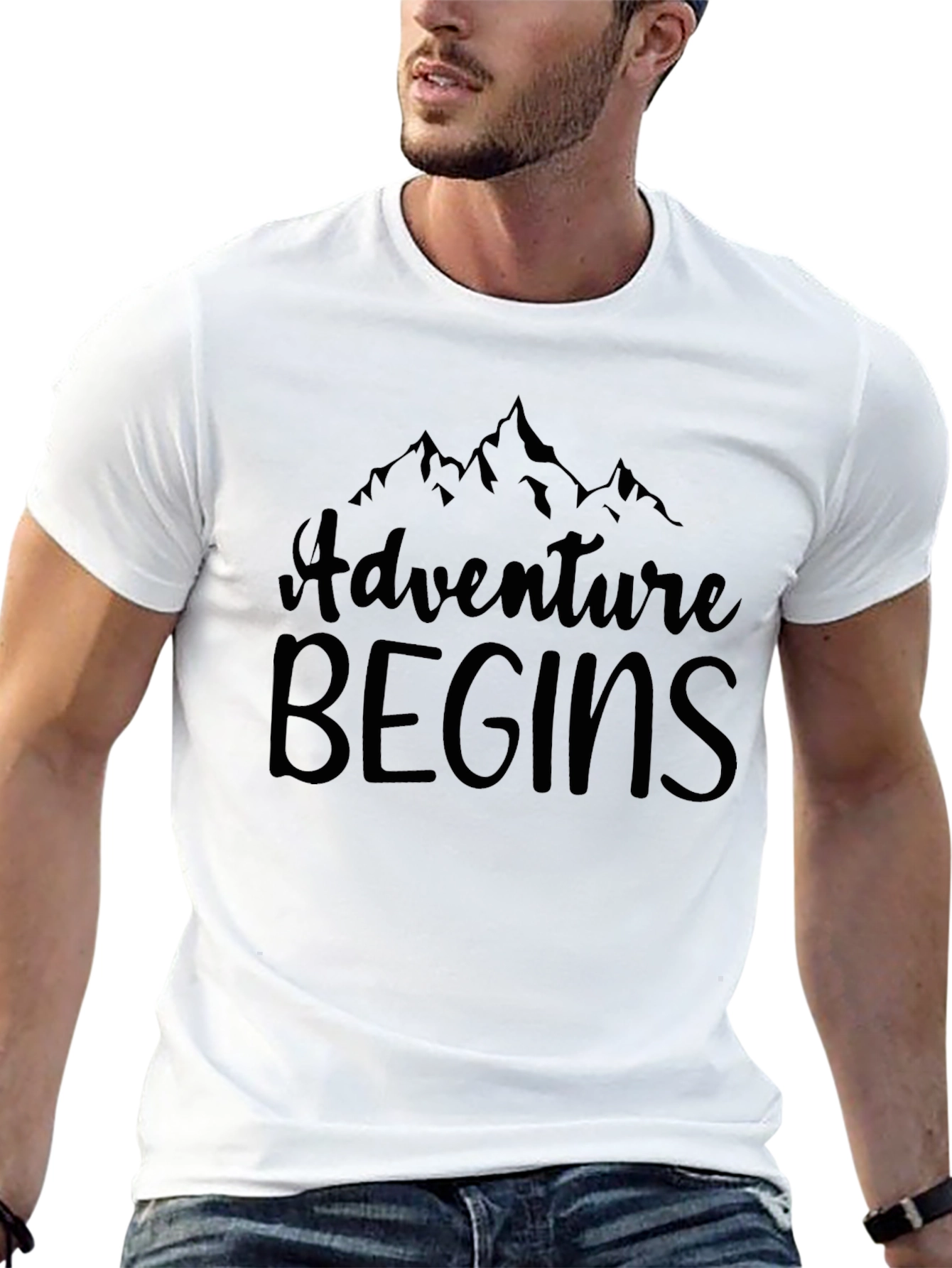Adventure Begins Graphic Tee - Black T-Shirt