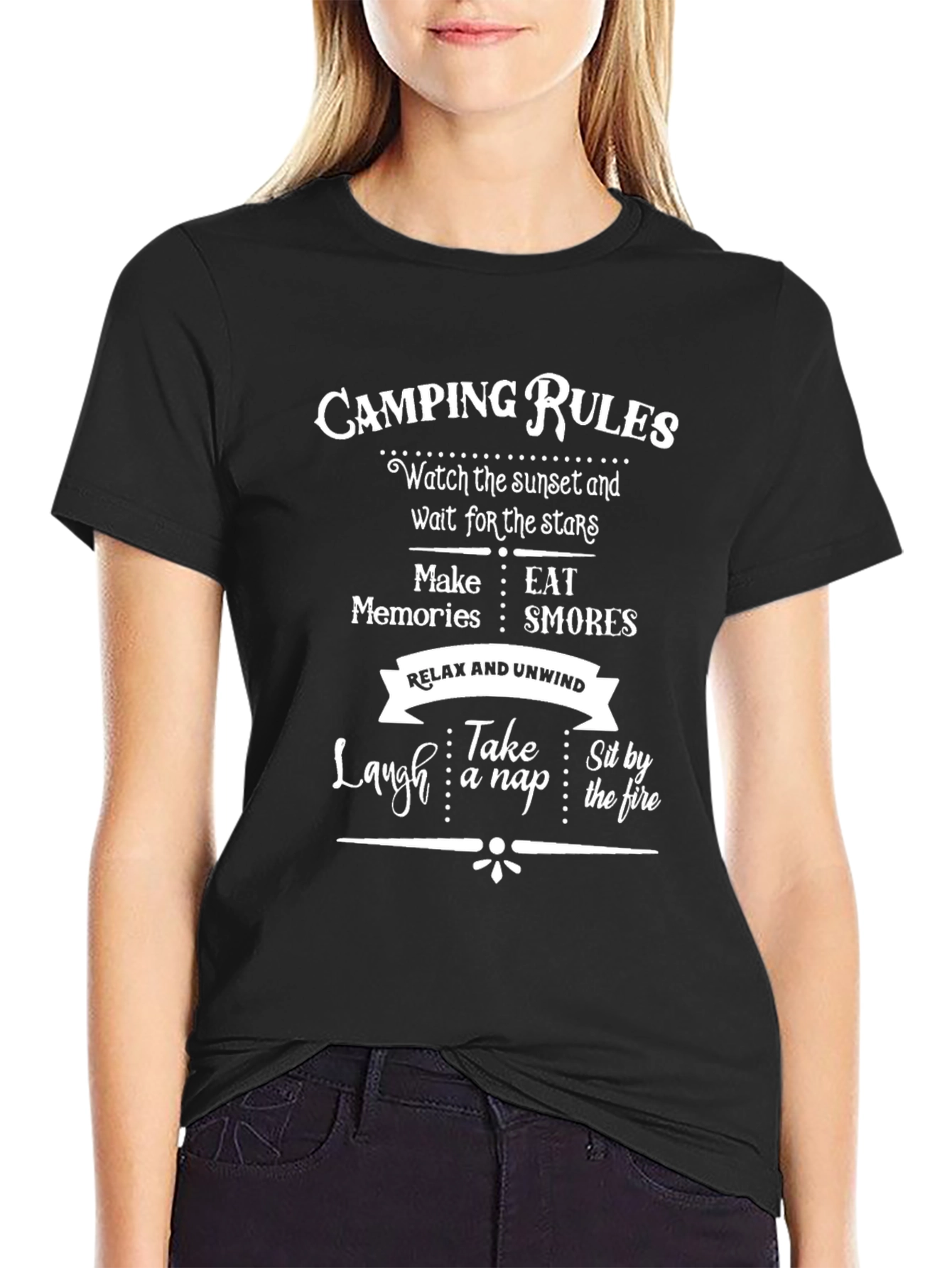 Camping Rules Graphic T-Shirt