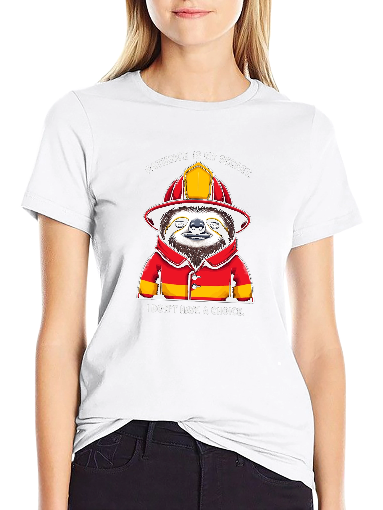 Funny Sloth Firefighter T-Shirt - Patience Is My Secret