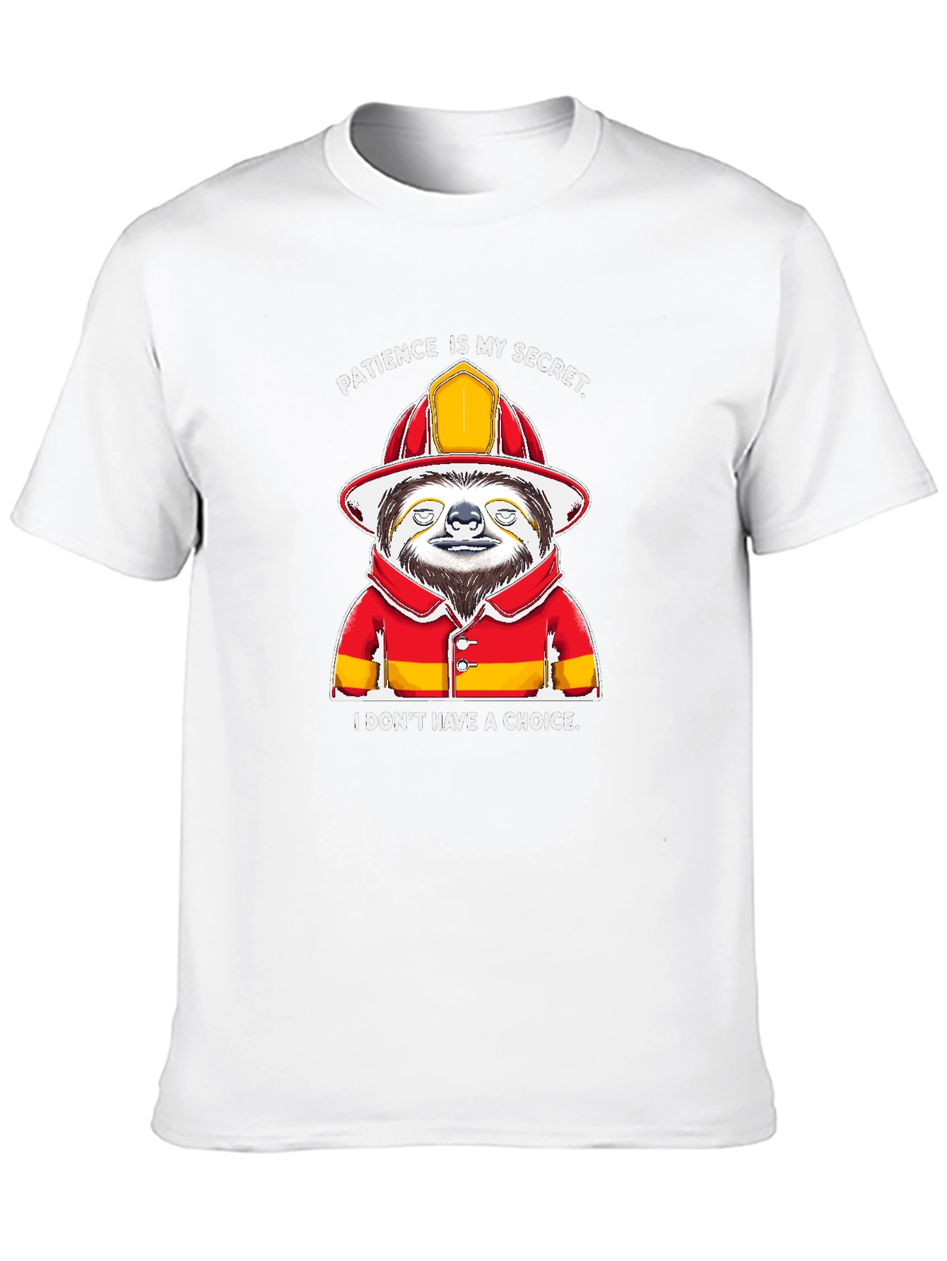Funny Sloth Firefighter T-Shirt - Patience Is My Secret
