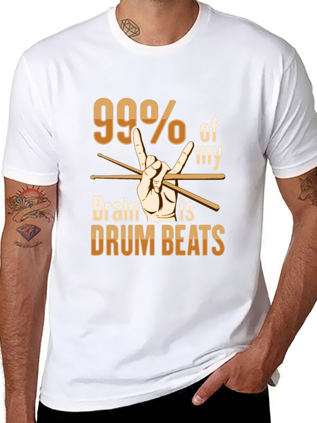 99% Drum Beats T-Shirt - Rock Music Tee