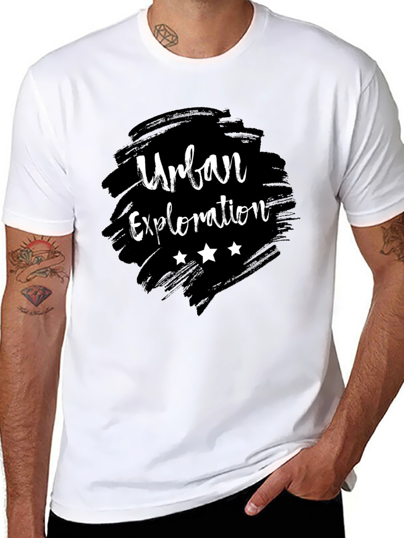 Urban Exploration Black Graphic Tee
