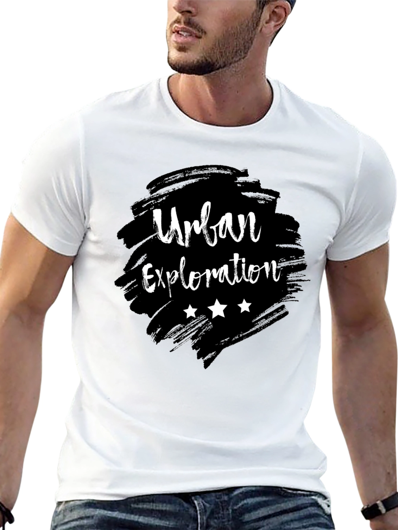 Urban Exploration Black Graphic Tee