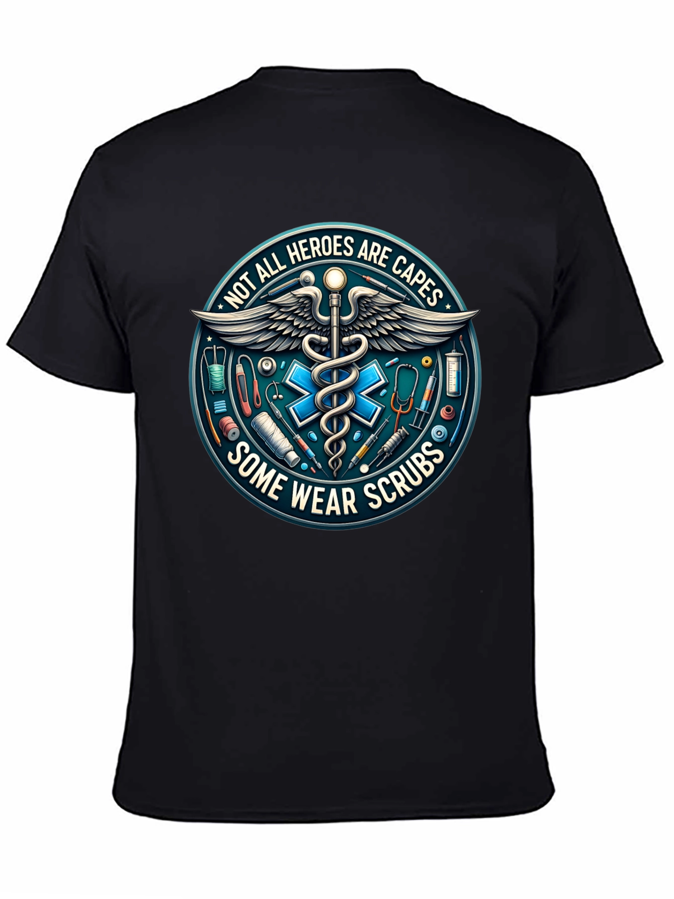Heroes Wear Scrubs Graphic Tee