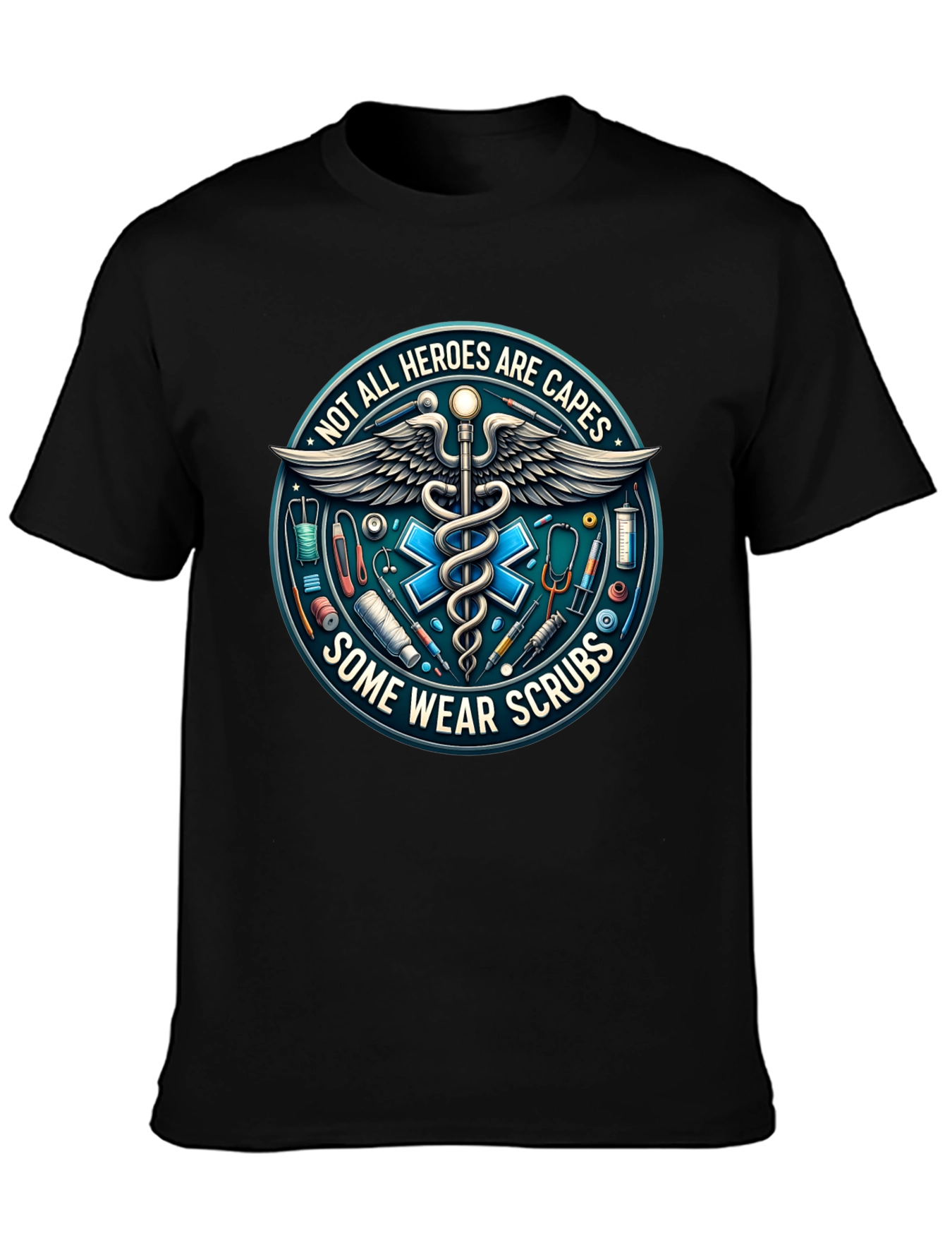 Heroes Wear Scrubs Graphic Tee