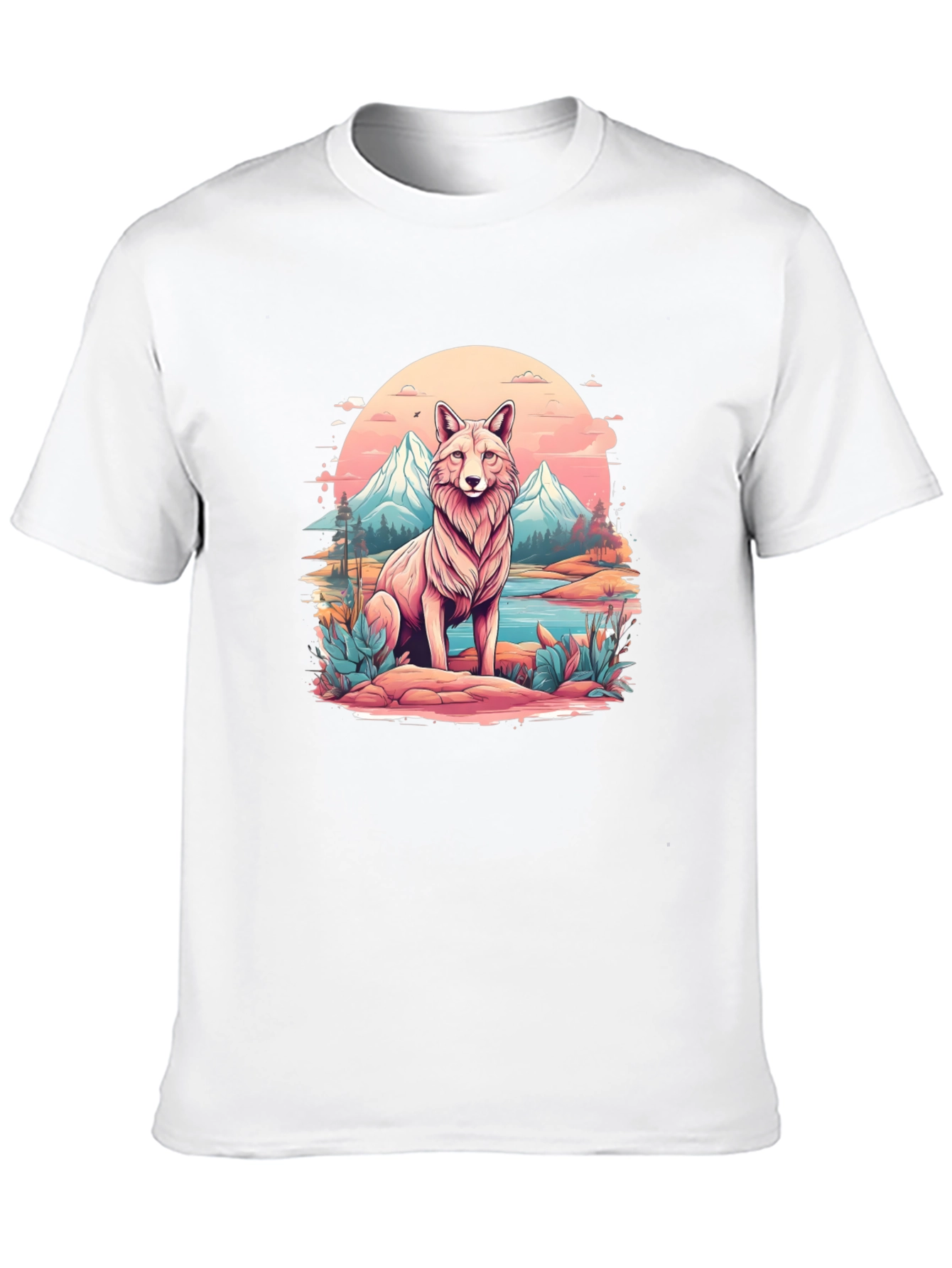 Wolf Mountain Scene Graphic Tee