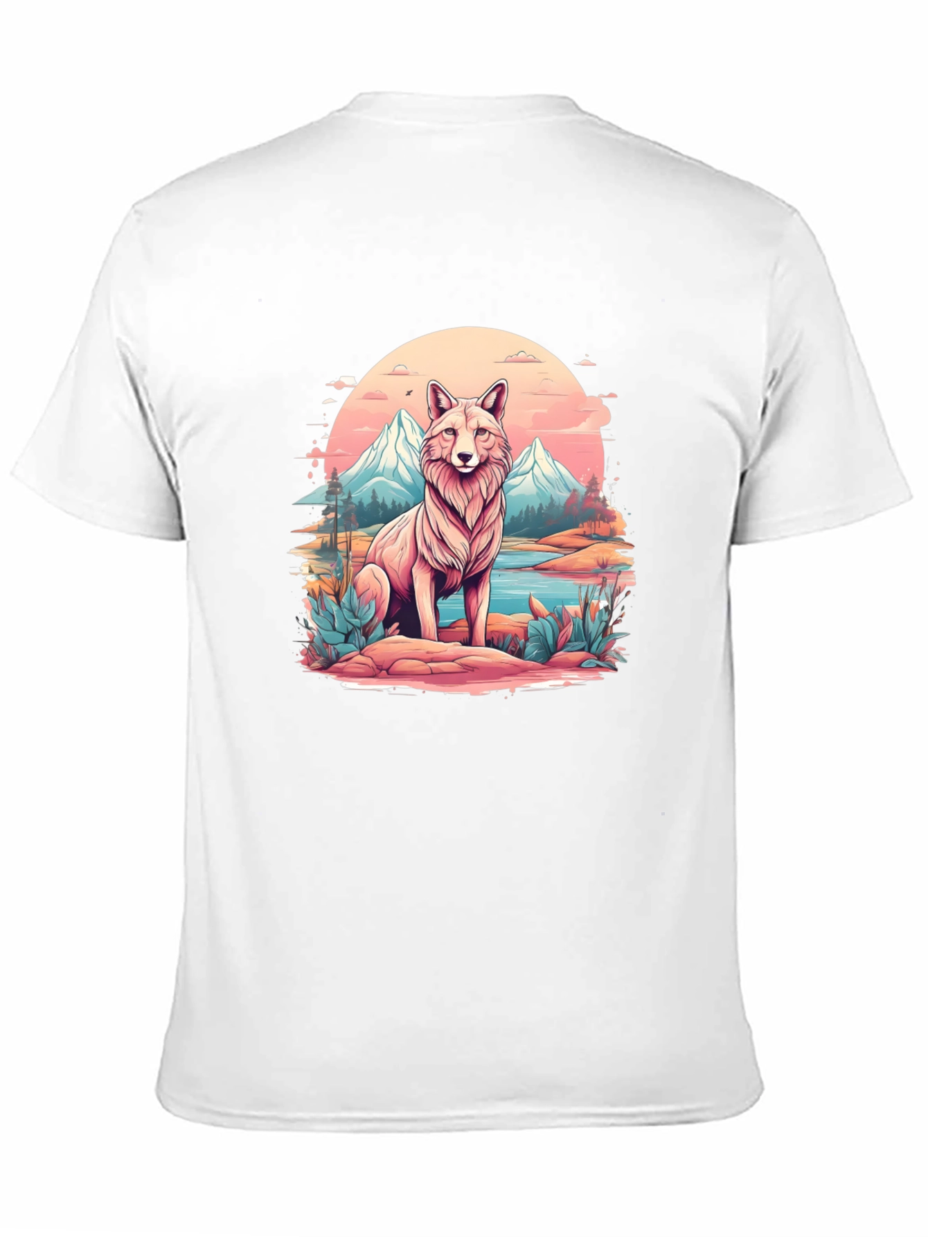 Wolf Mountain Scene Graphic Tee
