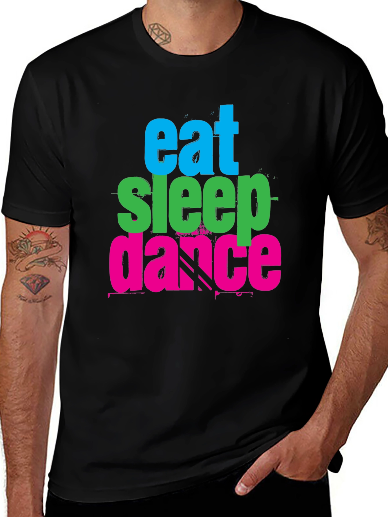 Eat Sleep Dance Graphic Tee - Black Cotton T-Shirt