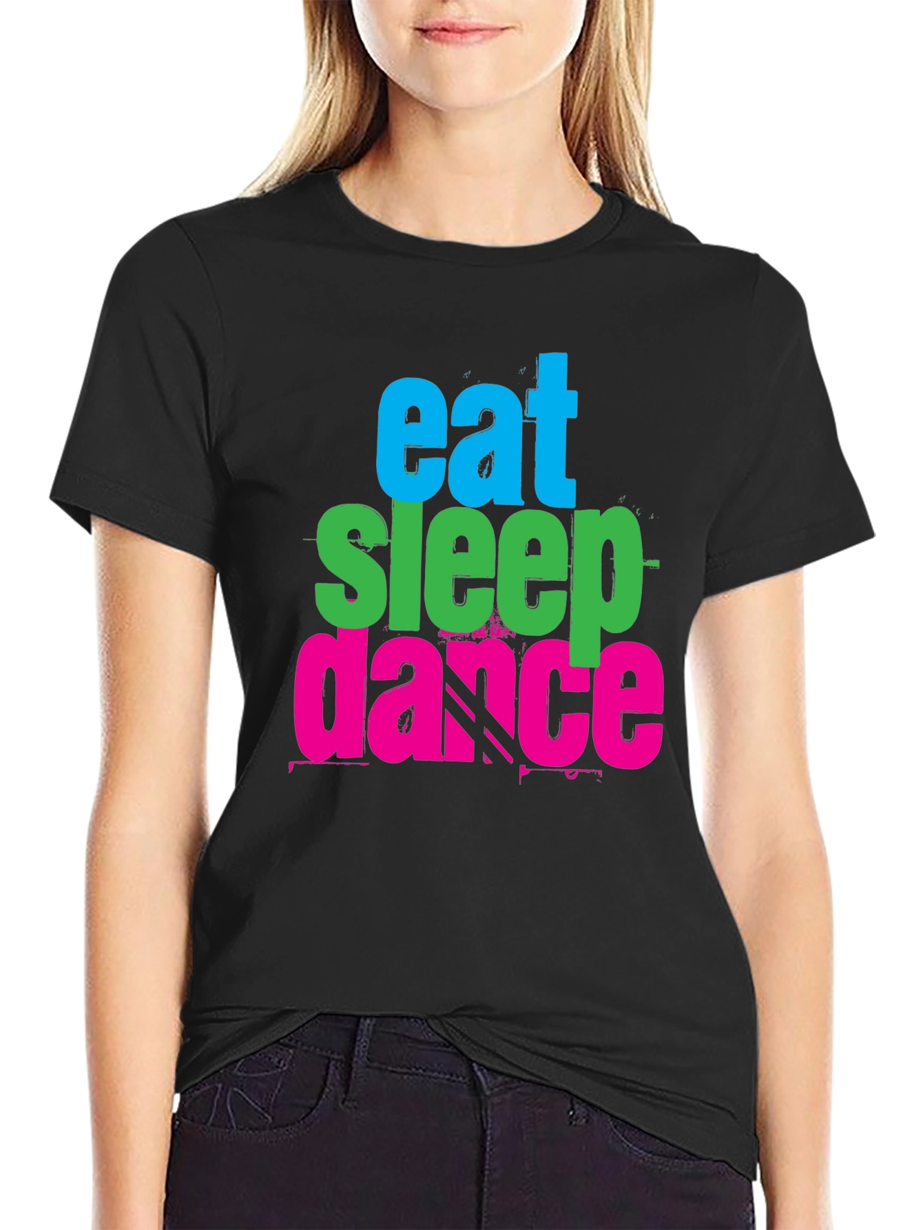 Eat Sleep Dance Graphic Tee - Black Cotton T-Shirt