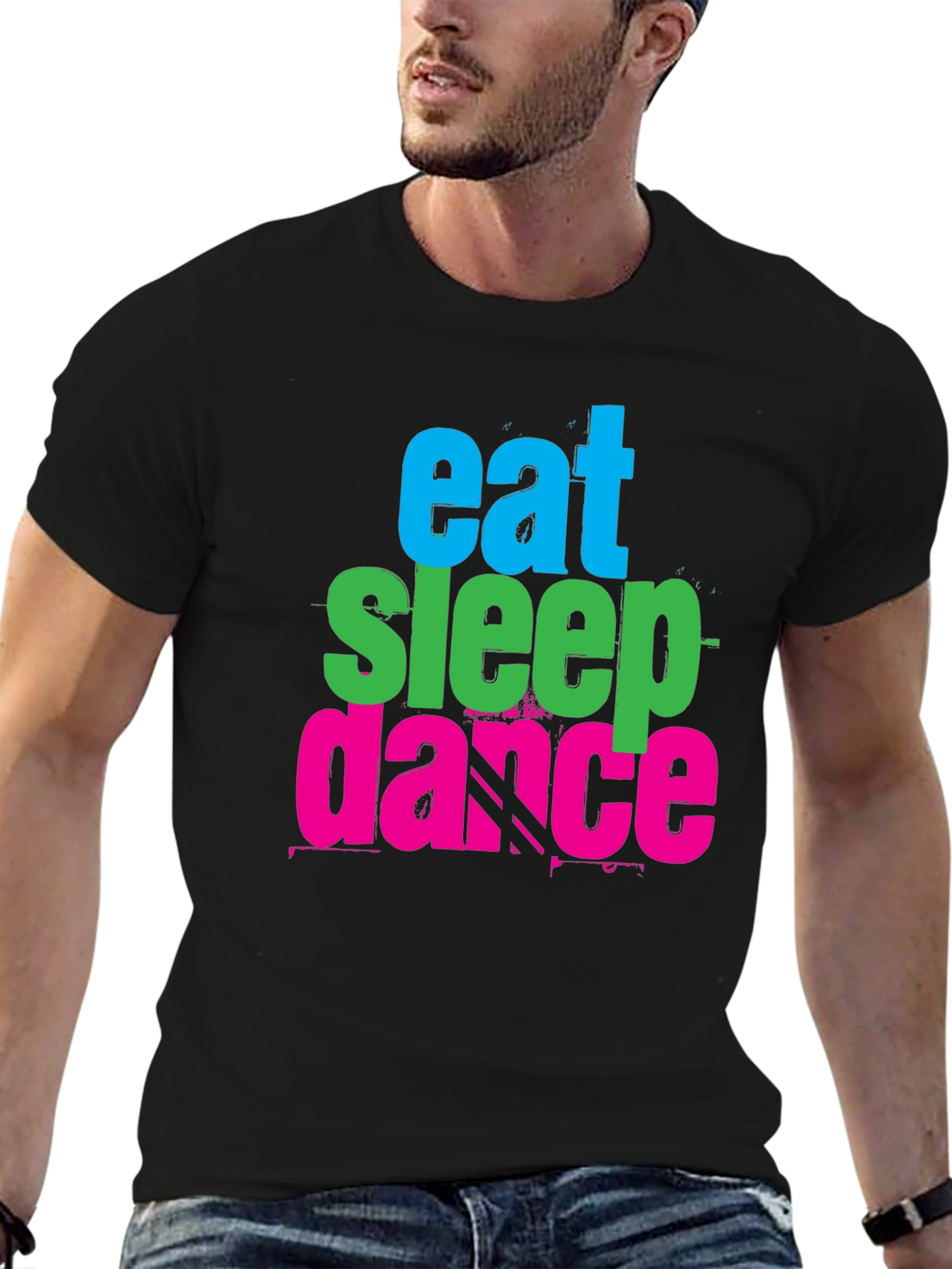 Eat Sleep Dance Graphic Tee - Black Cotton T-Shirt
