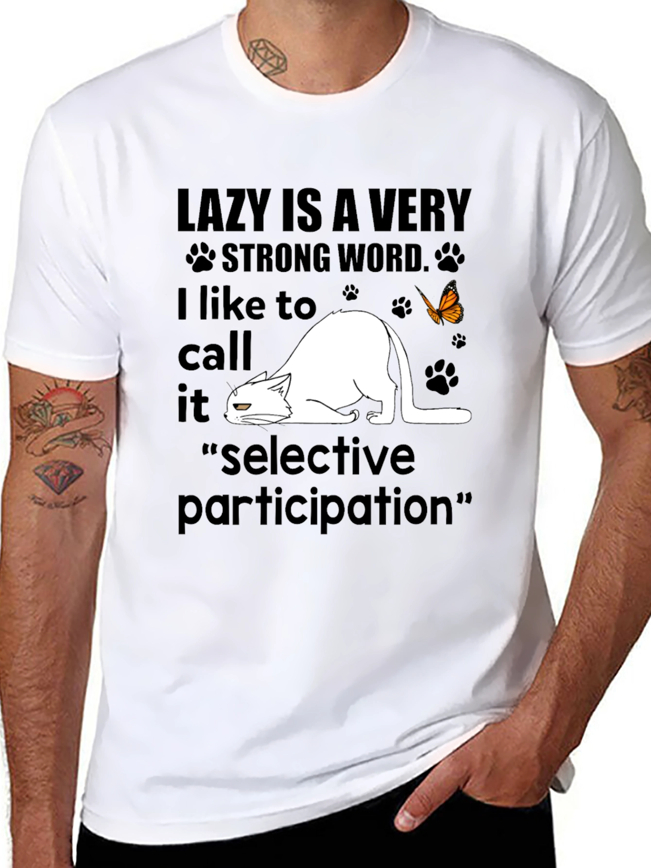 Lazy Cat T-Shirt - Selective Participation Tee