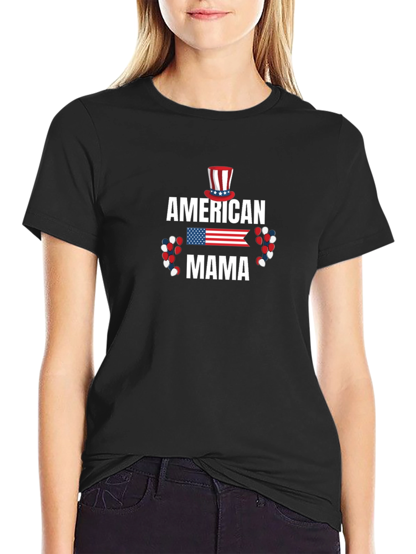 American Mama Patriotic Graphic T-Shirt
