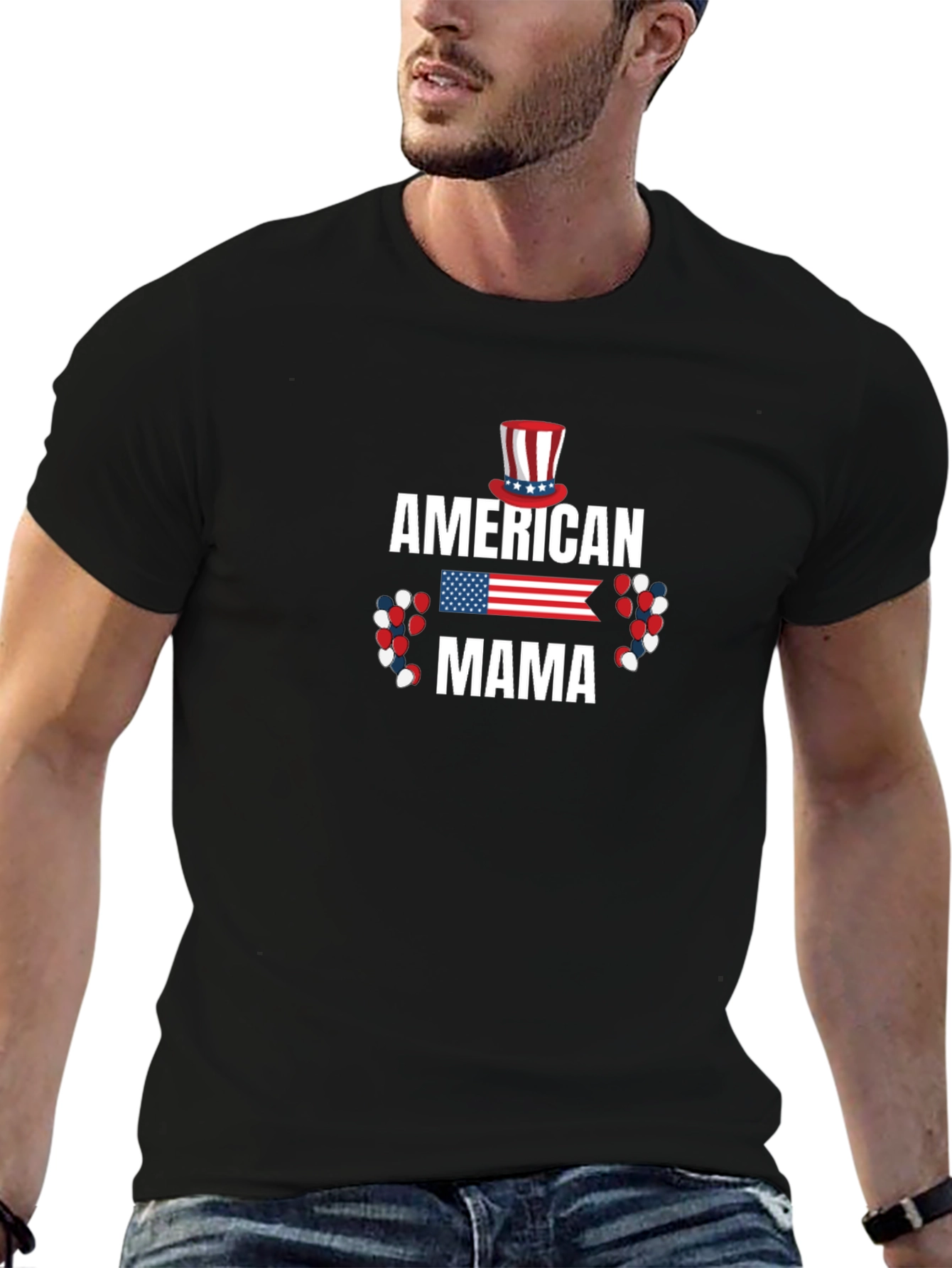American Mama Patriotic Graphic T-Shirt