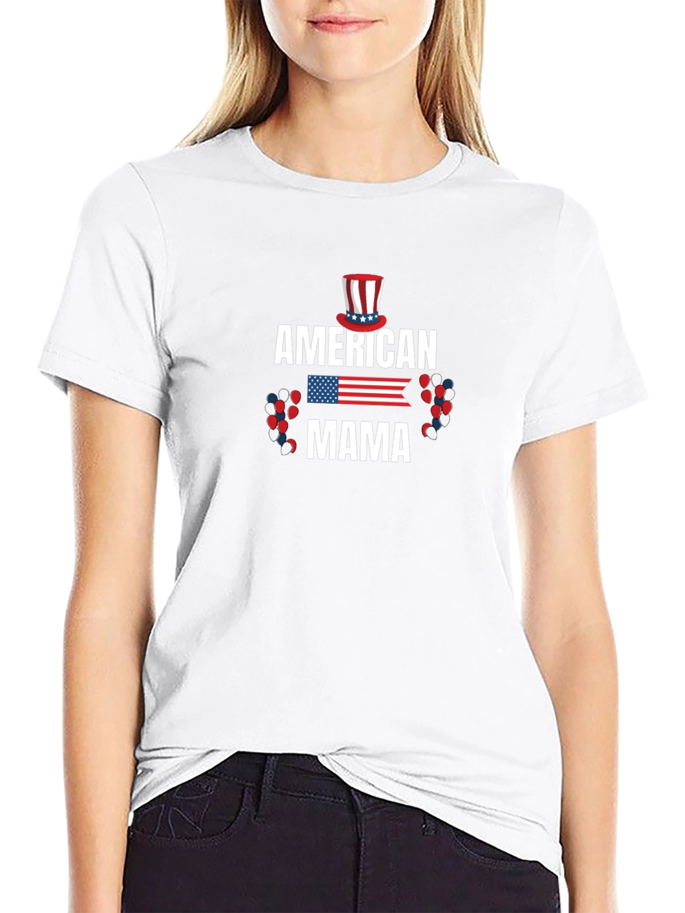American Mama Patriotic Graphic T-Shirt
