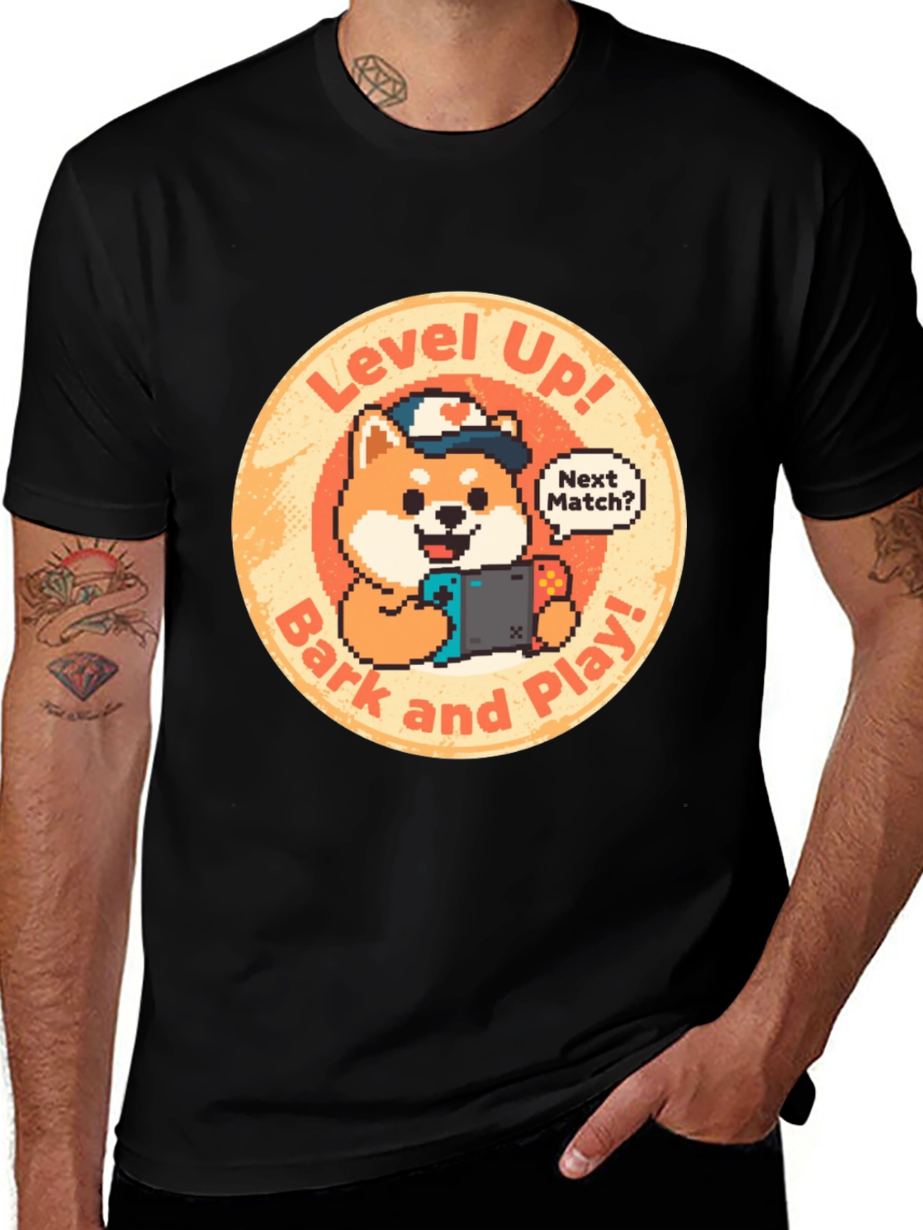 Level Up! Gamer Dog Graphic Tee