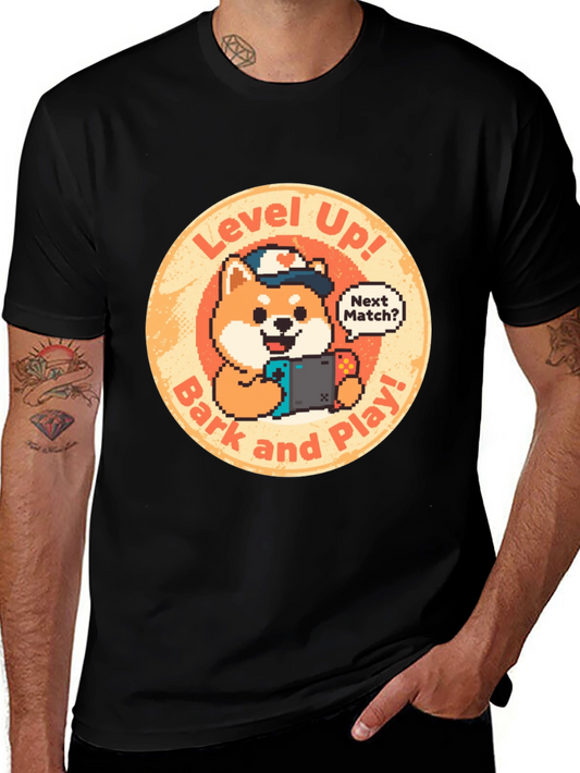 Level Up! Gamer Dog Graphic Tee