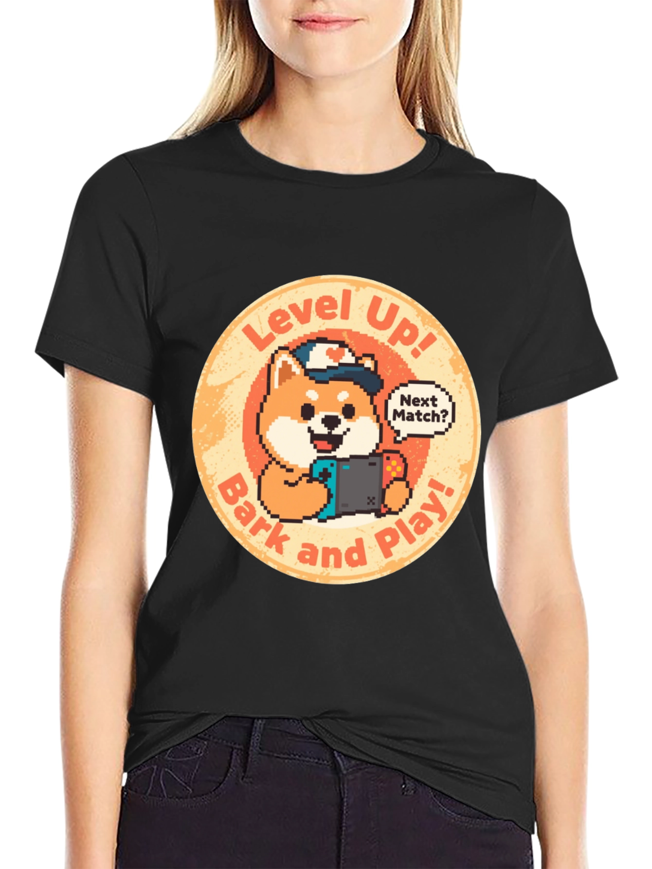 Level Up! Gamer Dog Graphic Tee