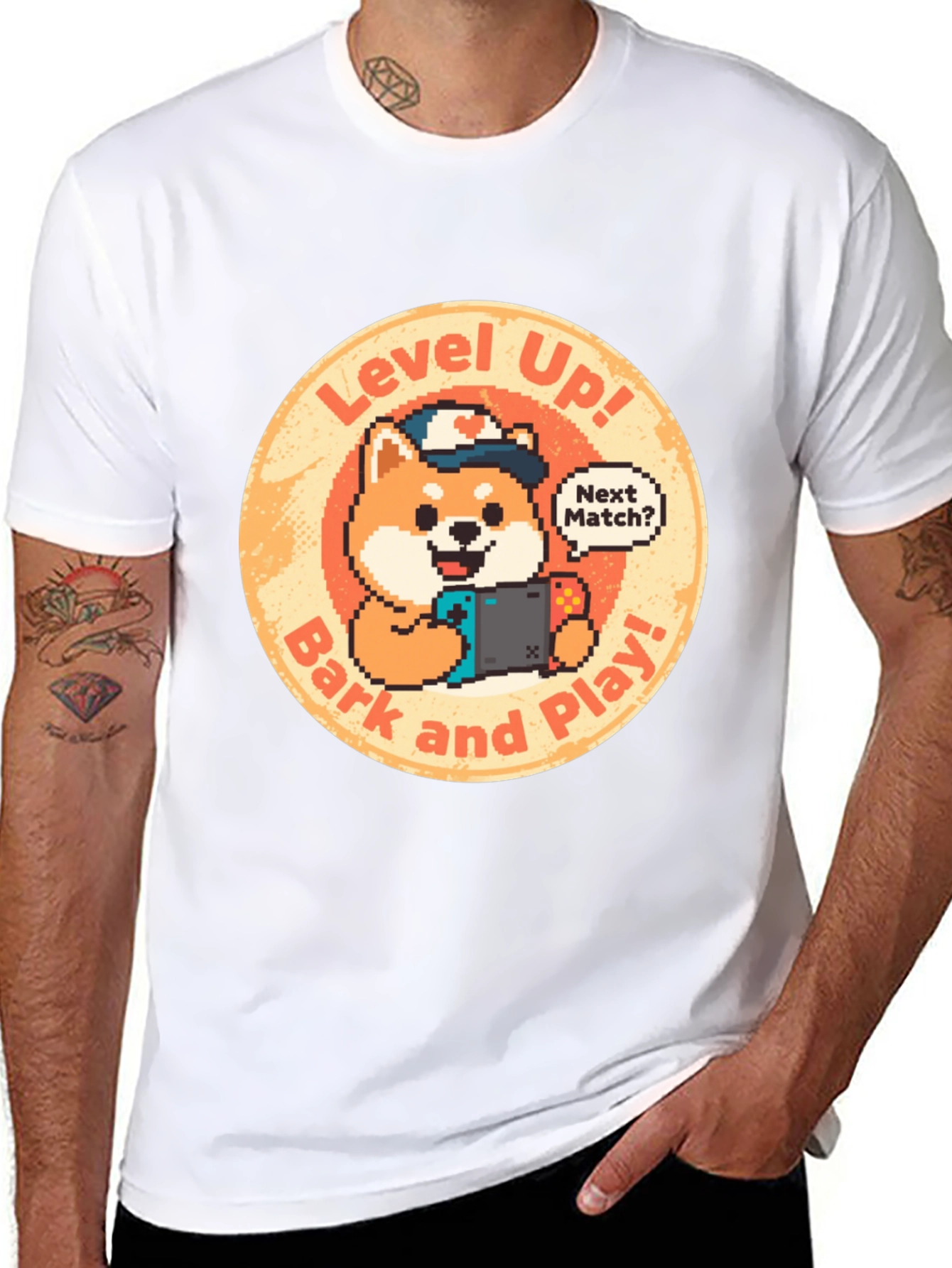 Level Up! Gamer Dog Graphic Tee