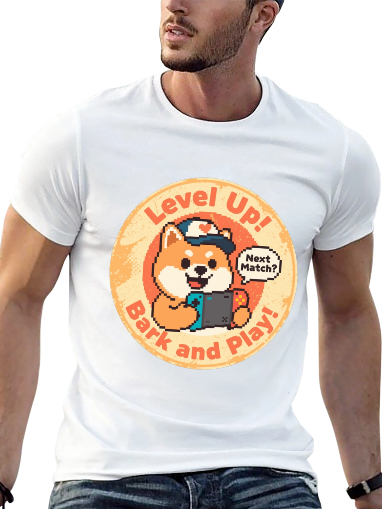Level Up! Gamer Dog Graphic Tee