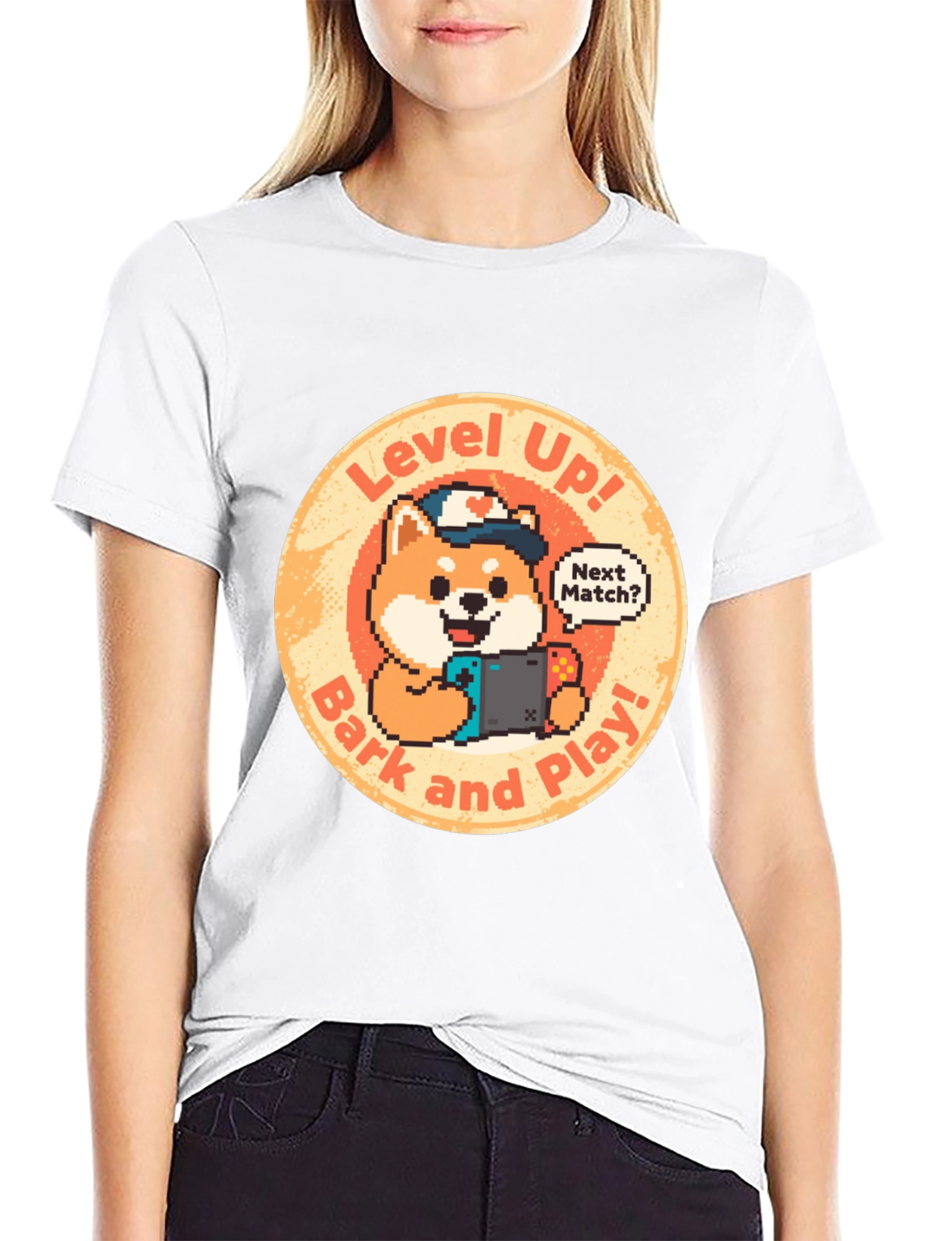 Level Up! Gamer Dog Graphic Tee
