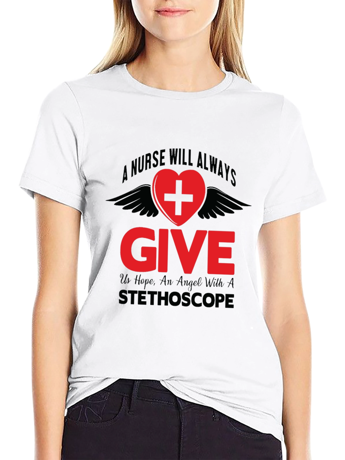 Nurse Angel Graphic T-Shirt - Medical Hero Tee