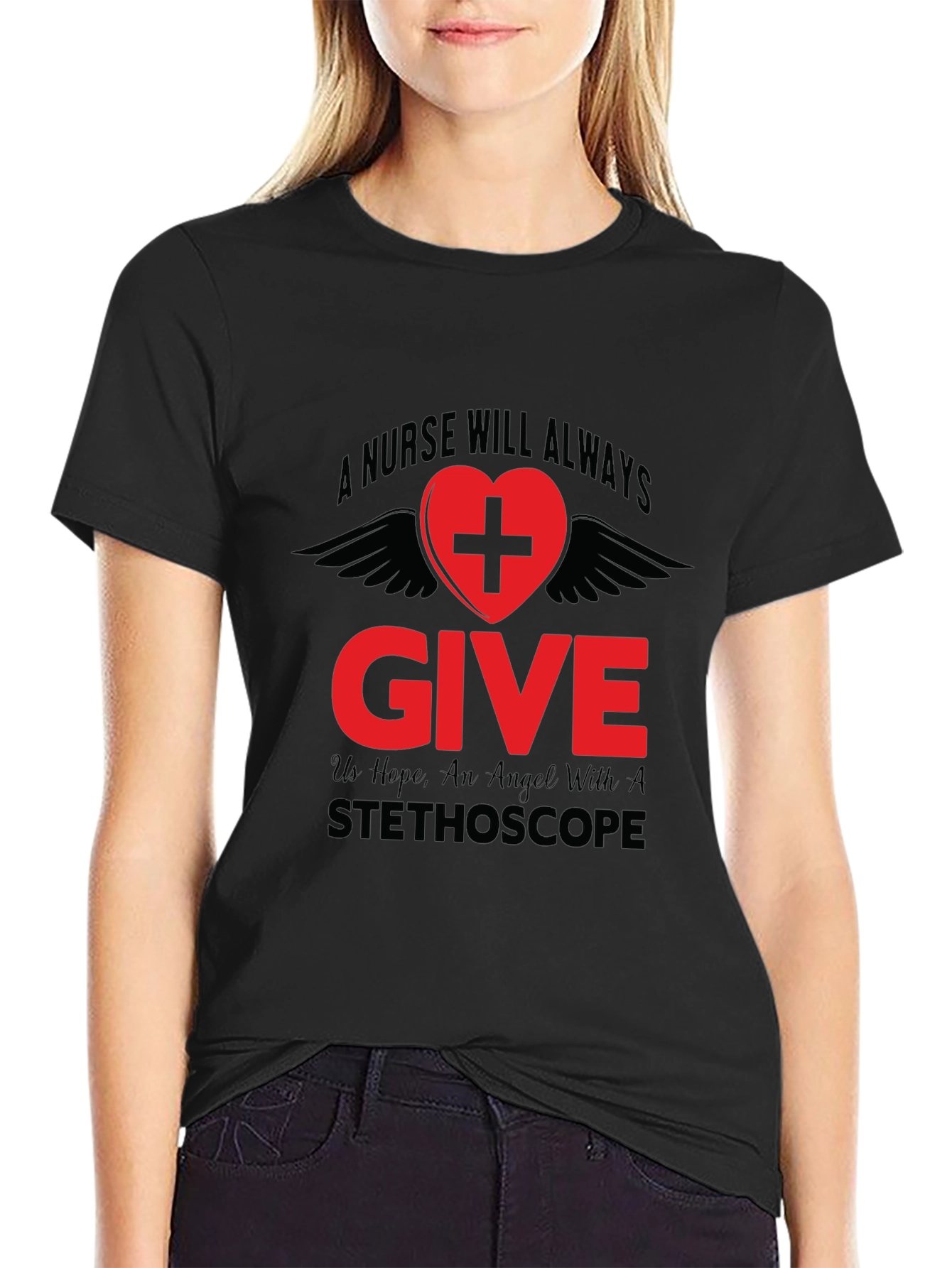 Nurse Angel Graphic T-Shirt - Medical Hero Tee