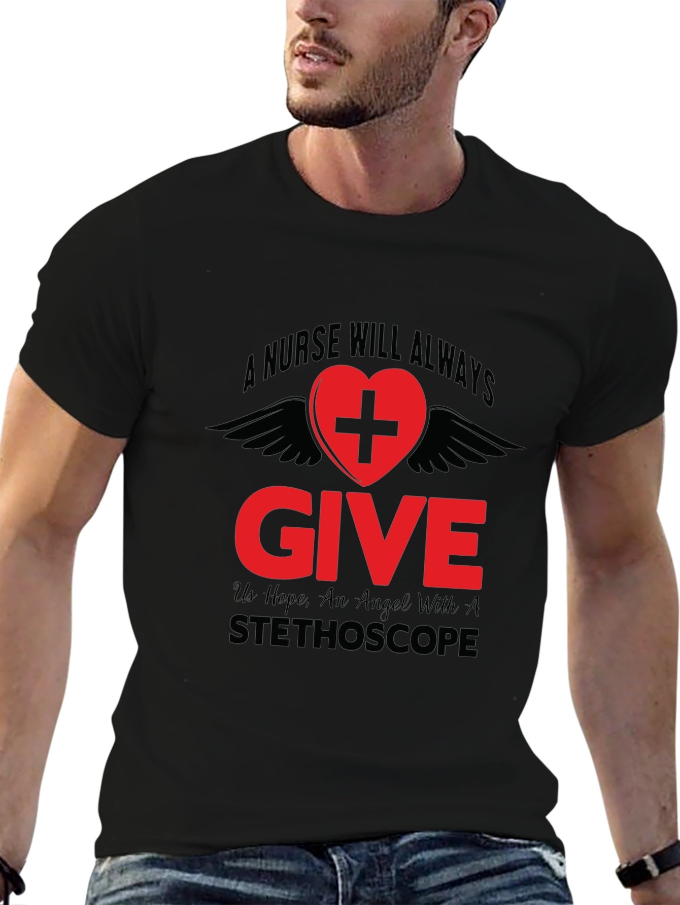 Nurse Angel Graphic T-Shirt - Medical Hero Tee