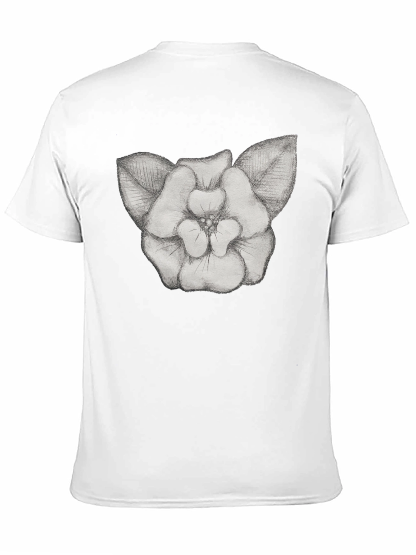Floral Sketch Graphic Tee - Black Cotton T-Shirt
