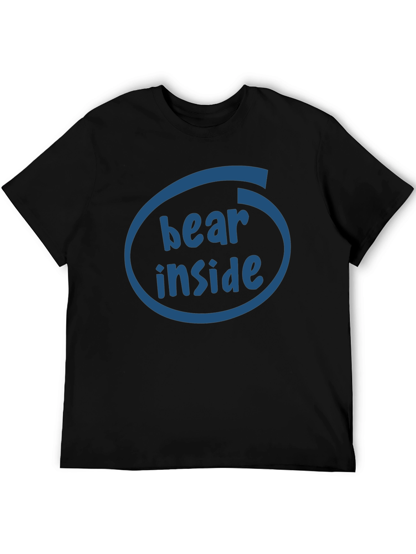 Bear Inside Funny Graphic T-Shirt - Black