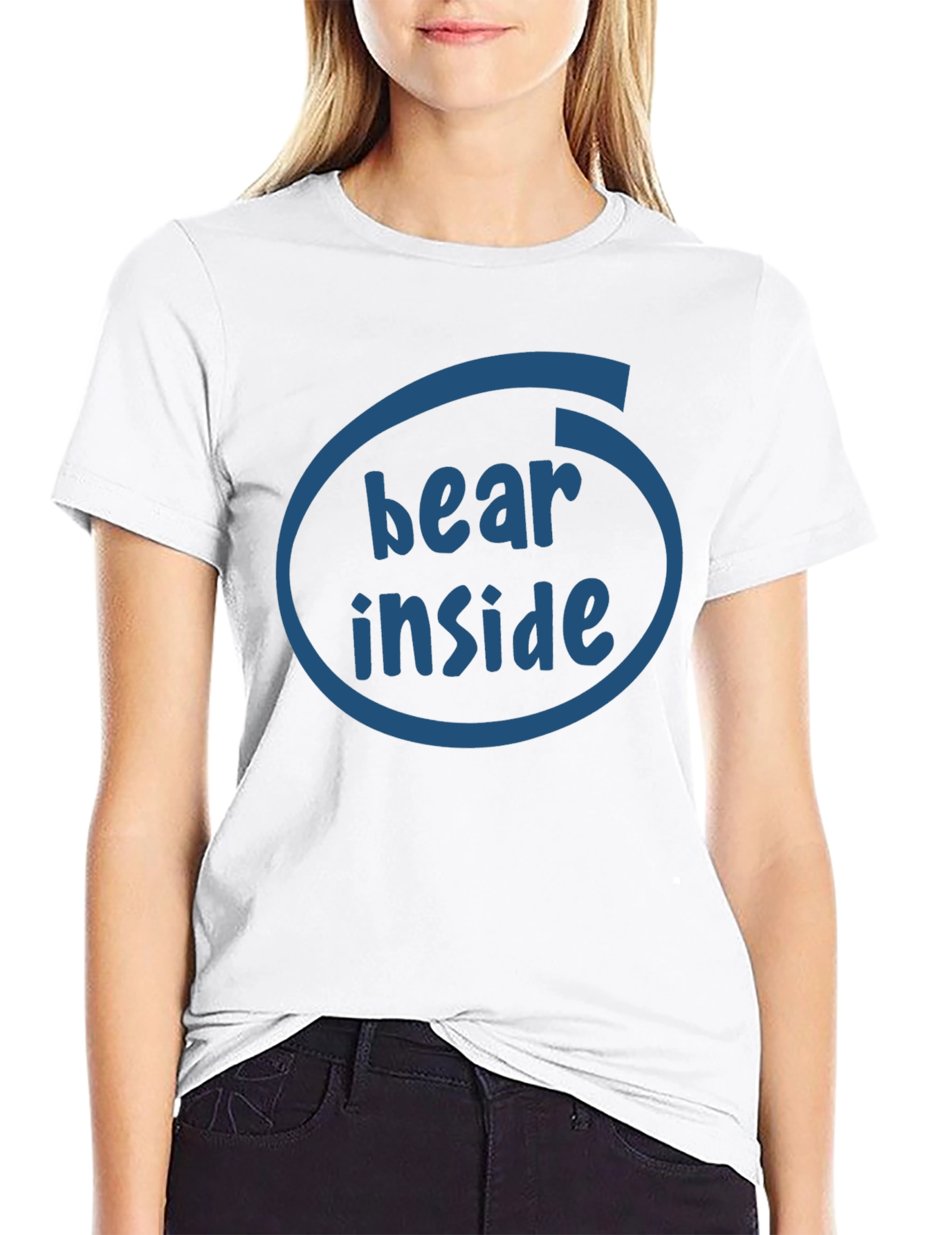 Bear Inside Funny Graphic T-Shirt - Black