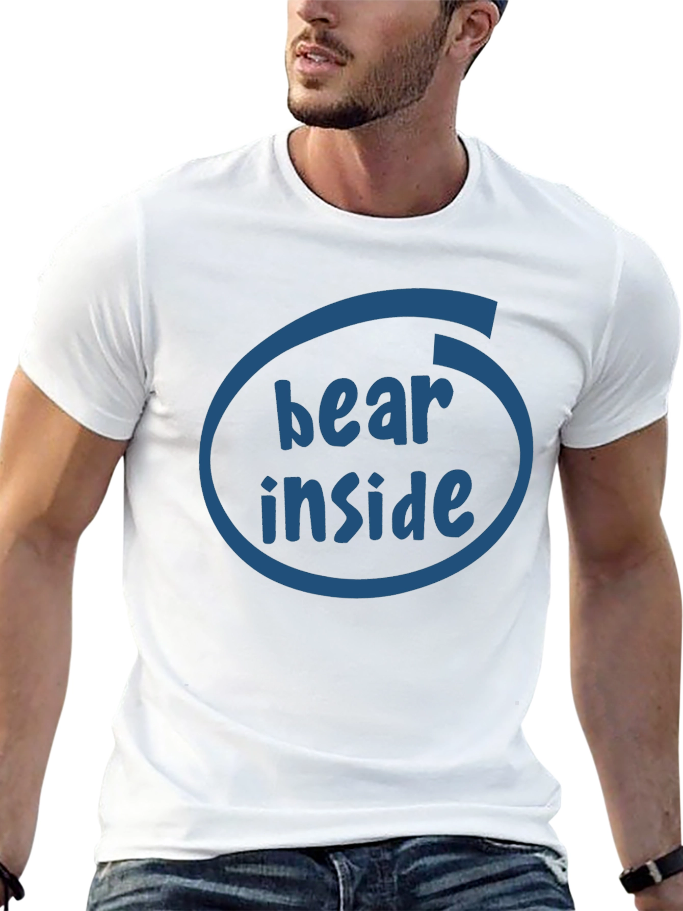 Bear Inside Funny Graphic T-Shirt - Black