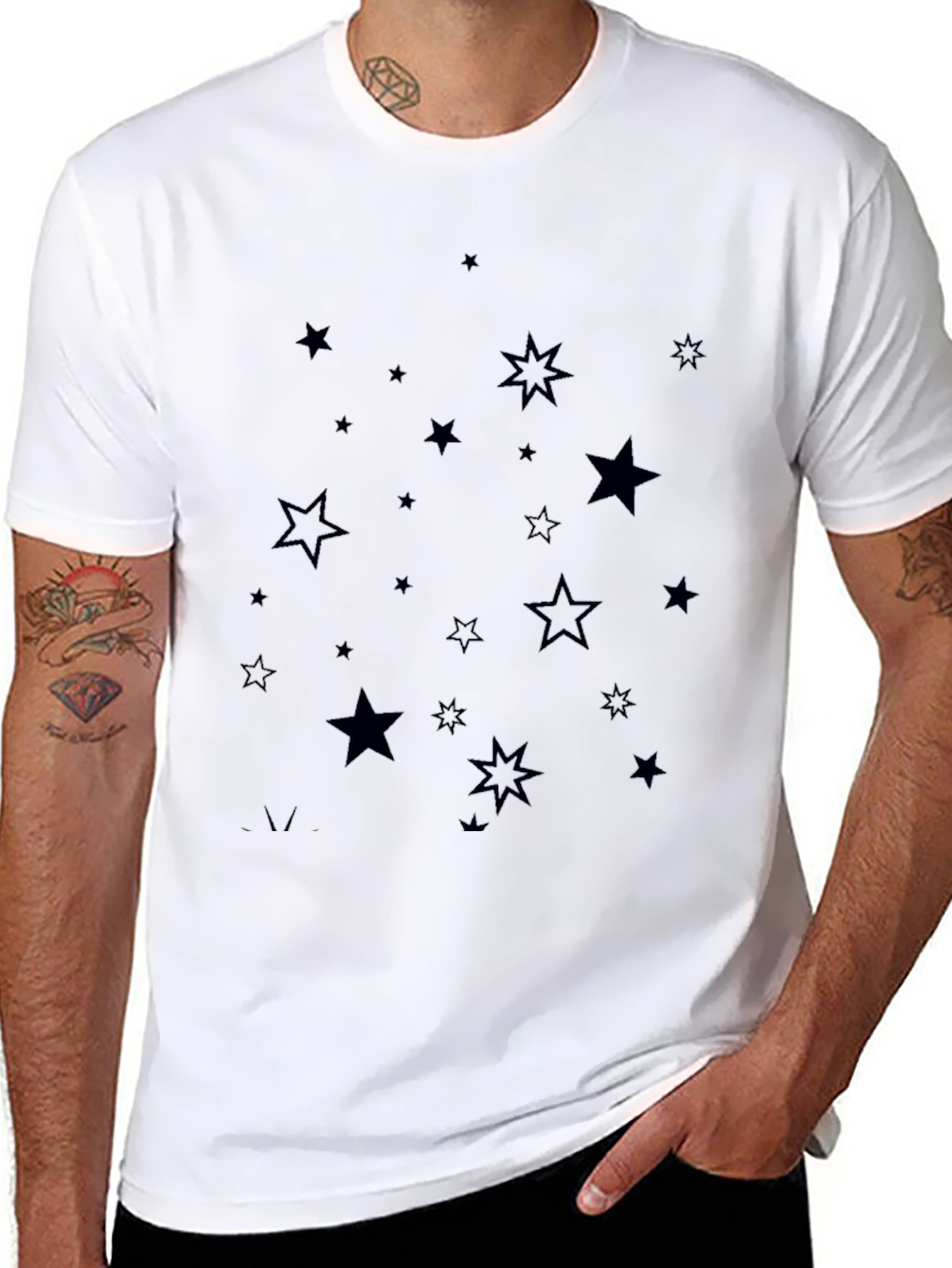 Starry Night Black T-Shirt for Men