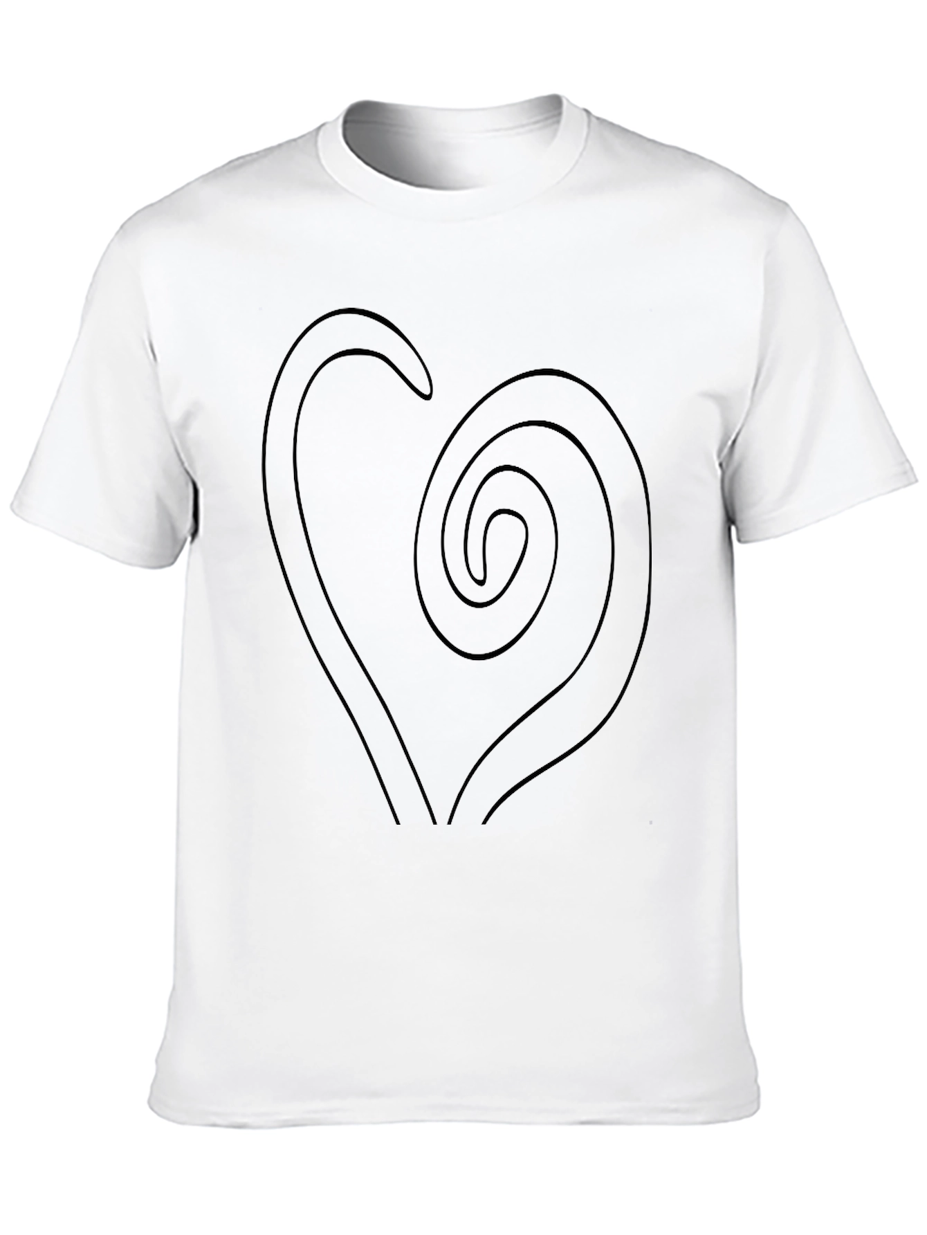 Spiral Heart Graphic Black T-Shirt