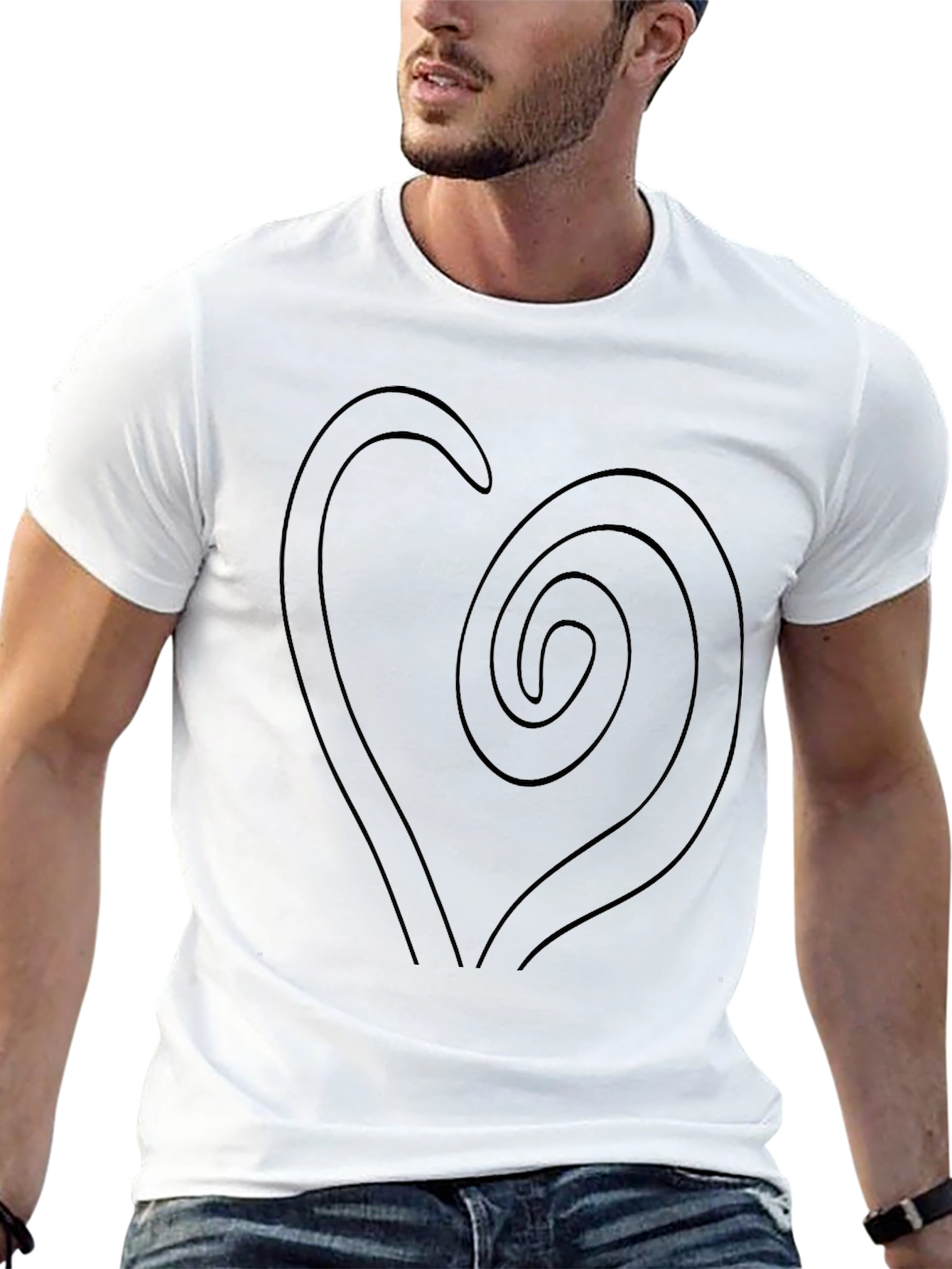 Spiral Heart Graphic Black T-Shirt