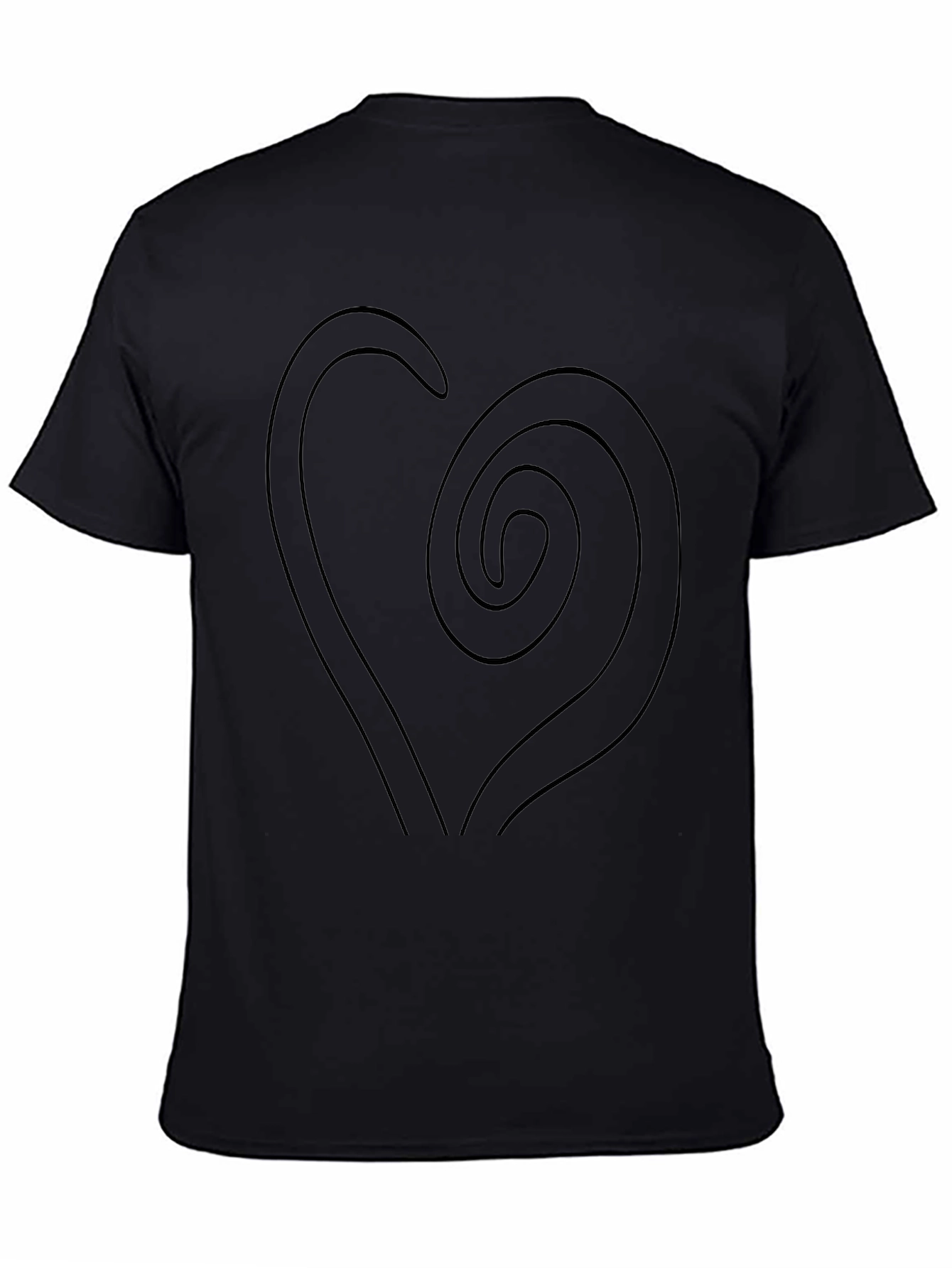 Spiral Heart Graphic Black T-Shirt