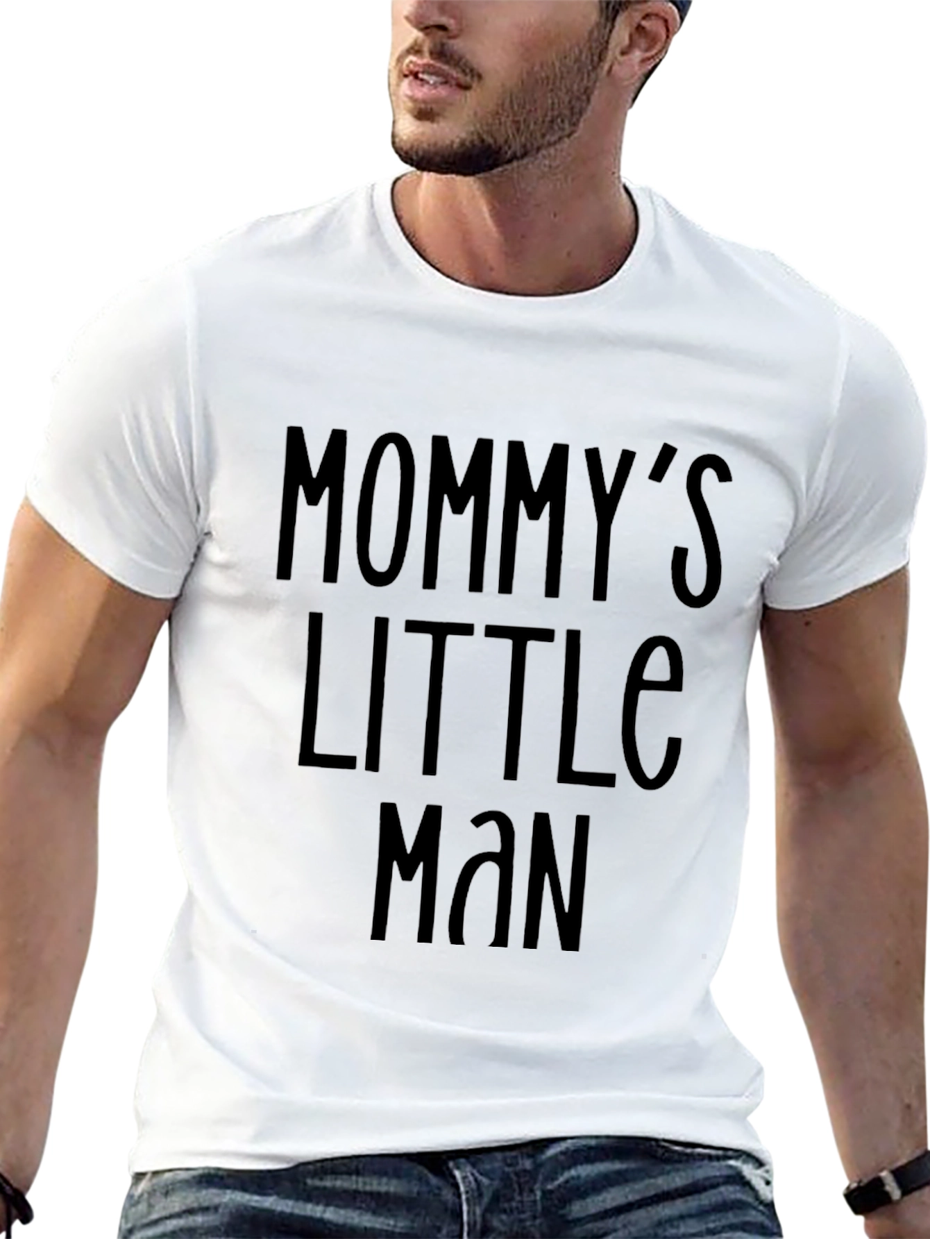 Mommys Little Man Black Tee