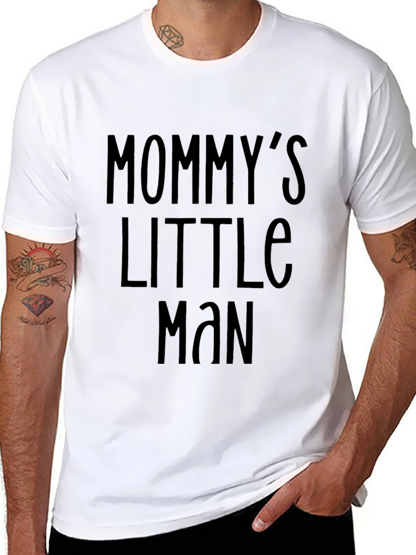 Mommys Little Man Black Tee