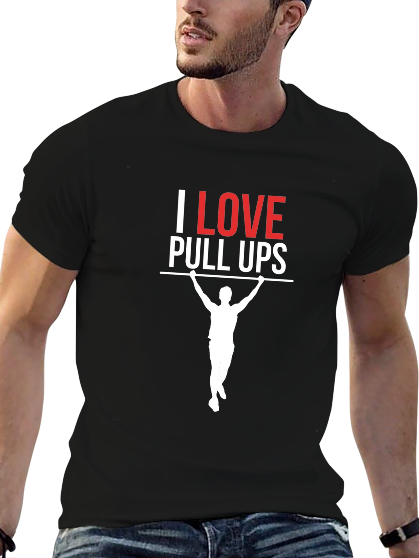 I Love Pull Ups Graphic T-Shirt - Black