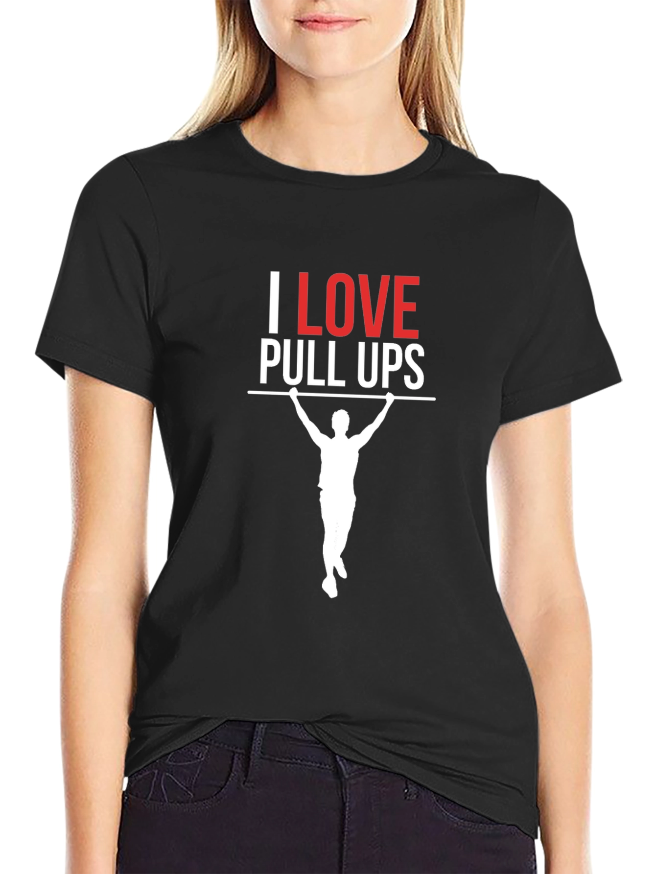 I Love Pull Ups Graphic T-Shirt - Black