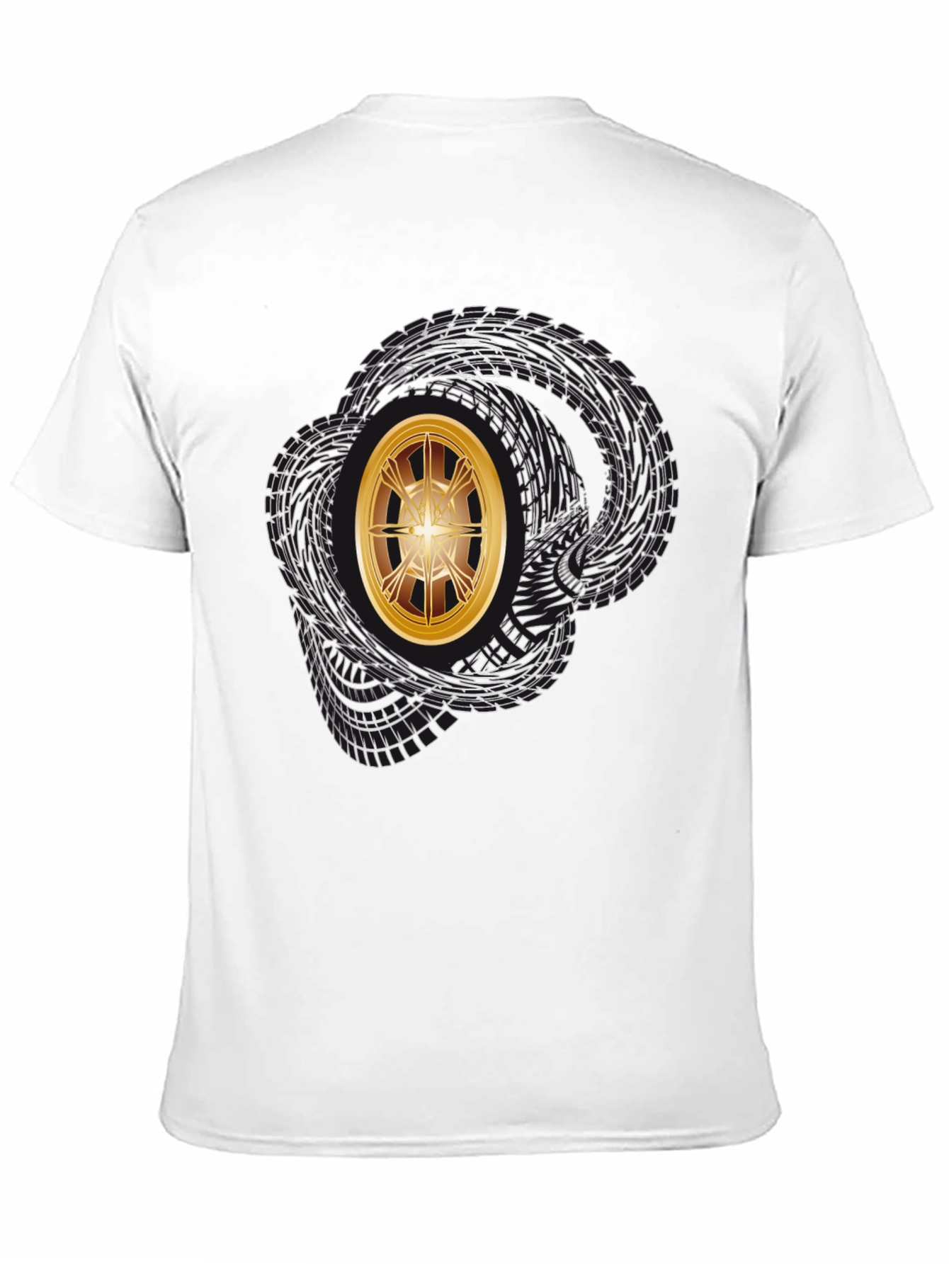 Graphic Tee - Tire Tracks & Gold Rim