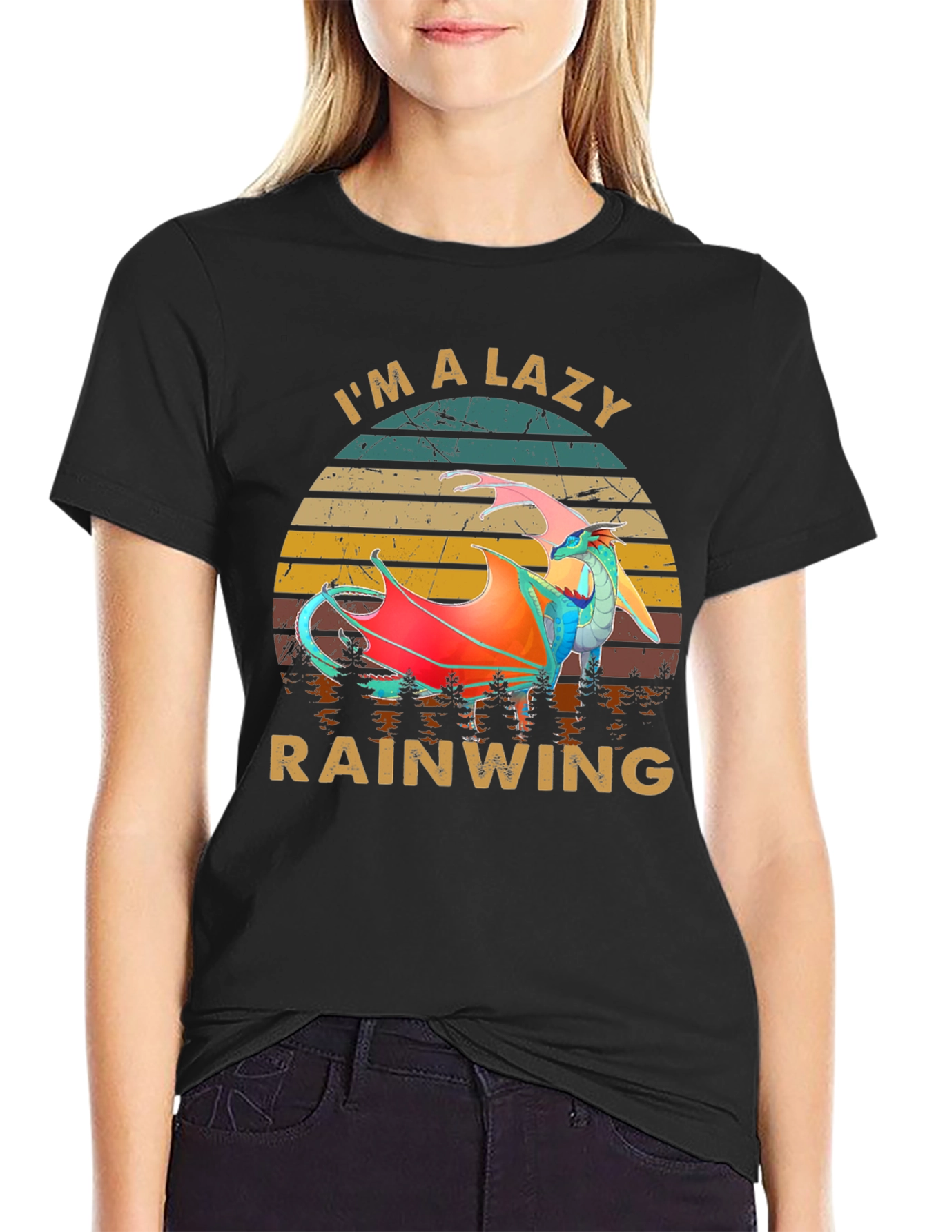 Lazy Rainwing Graphic T-Shirt - Black