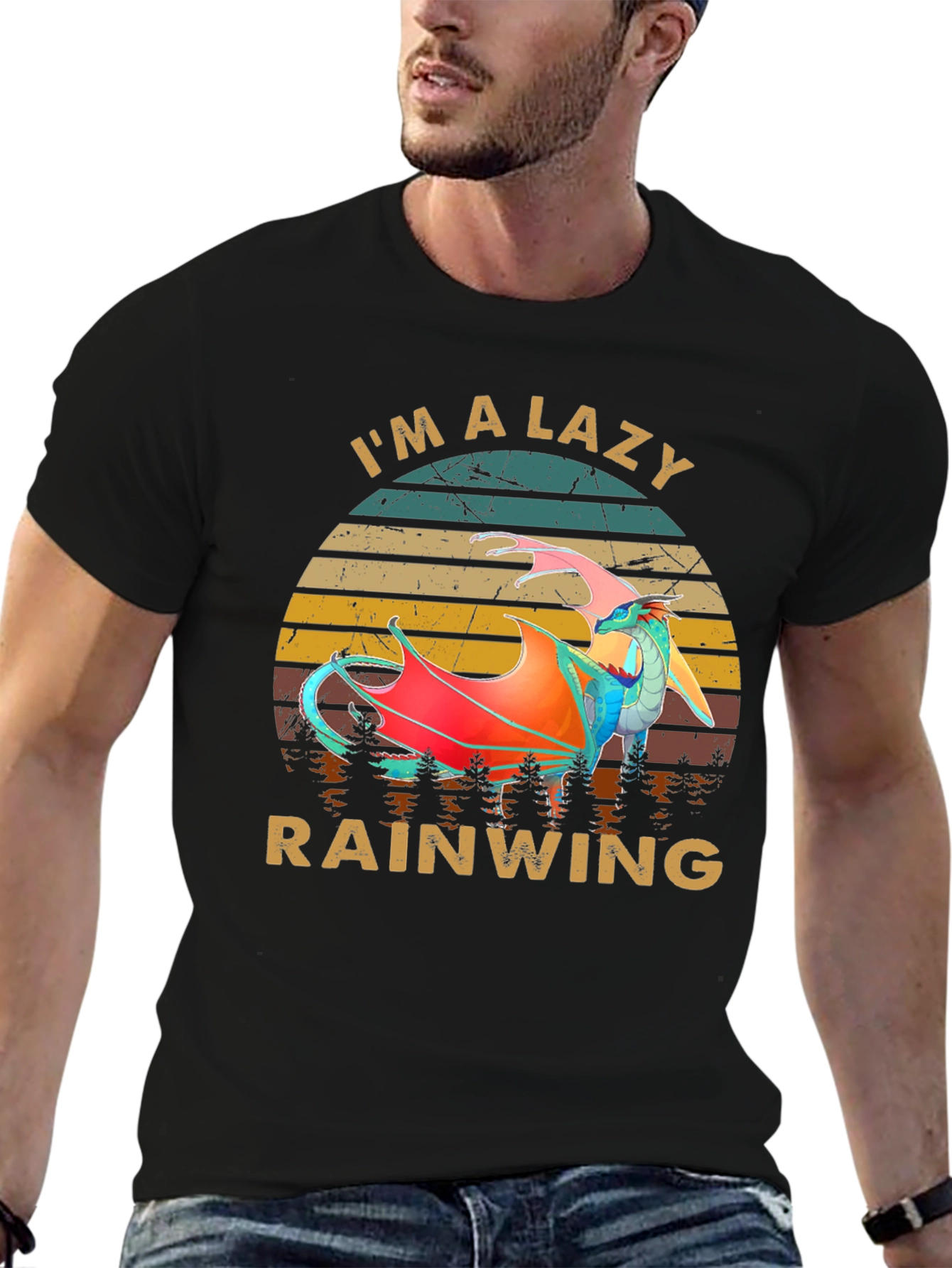 Lazy Rainwing Graphic T-Shirt - Black
