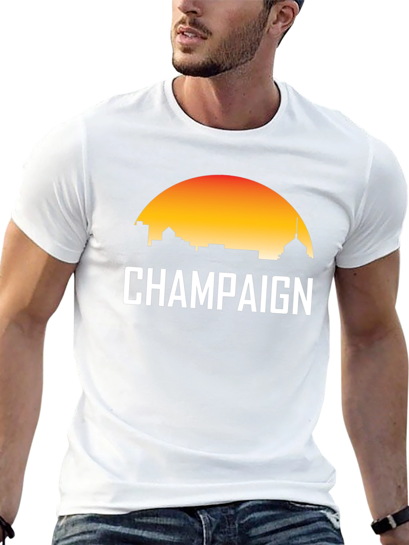 Champaign Sunset T-Shirt - City Skyline Tee
